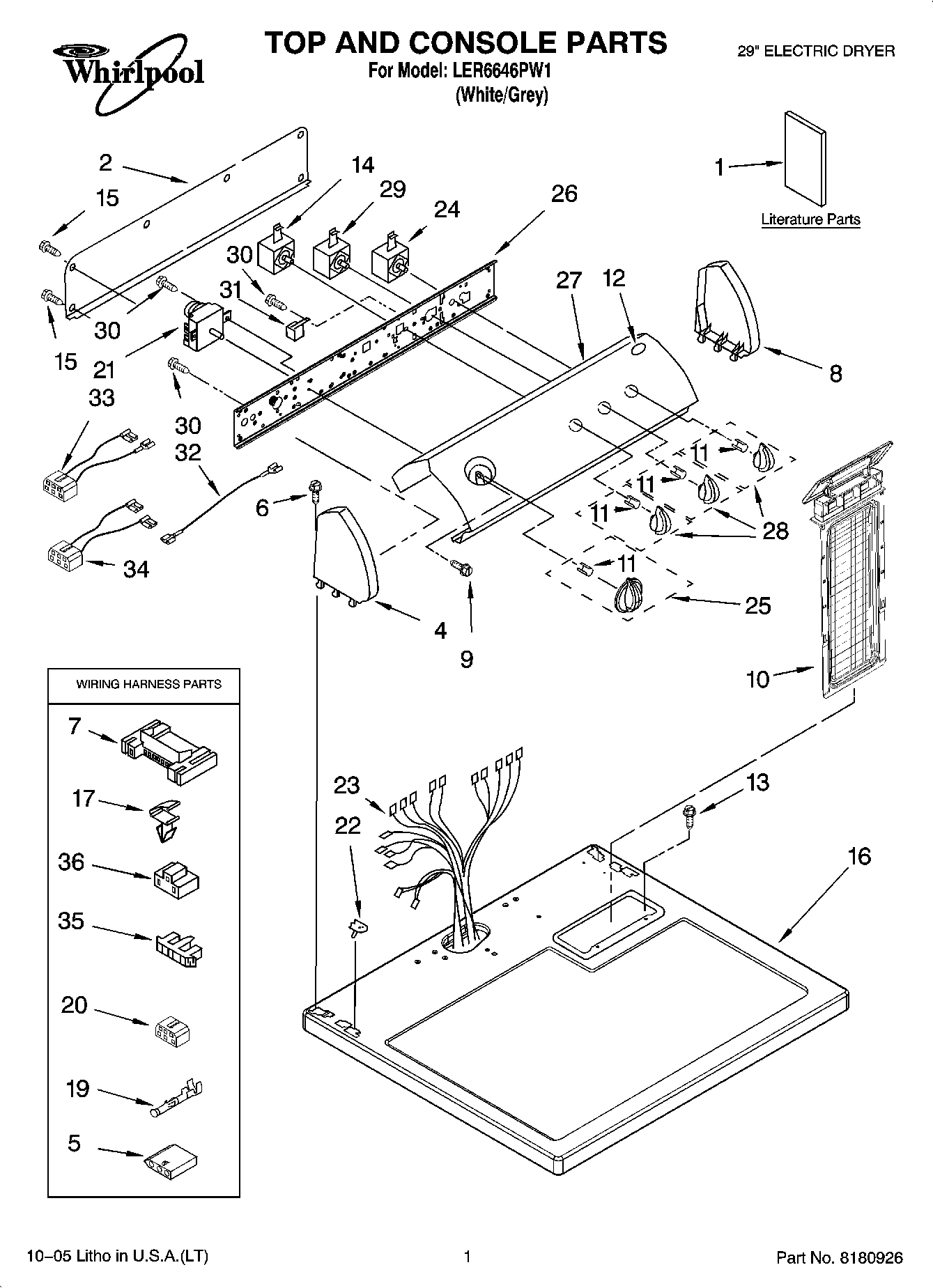 01 - TOP AND CONSOLE PARTS