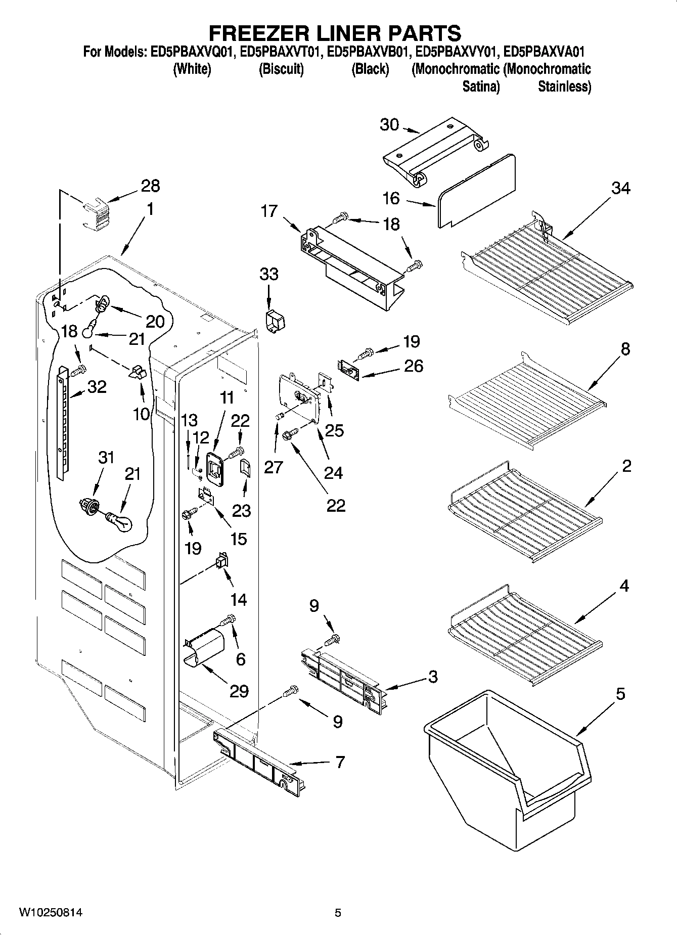 04 - FREEZER LINER PARTS