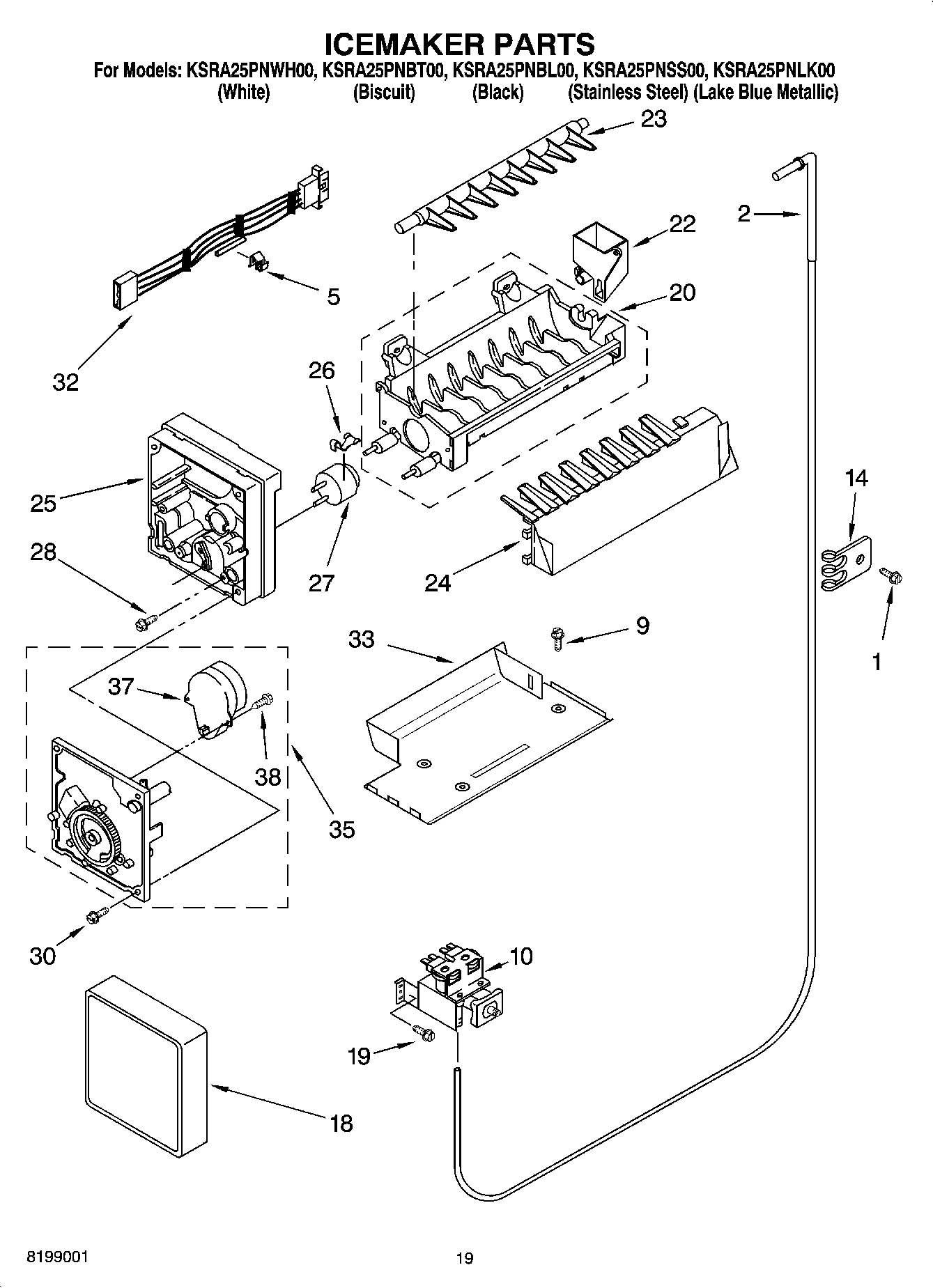 12 - ICEMAKER PARTS, PARTS NOT ILLUSTRATED