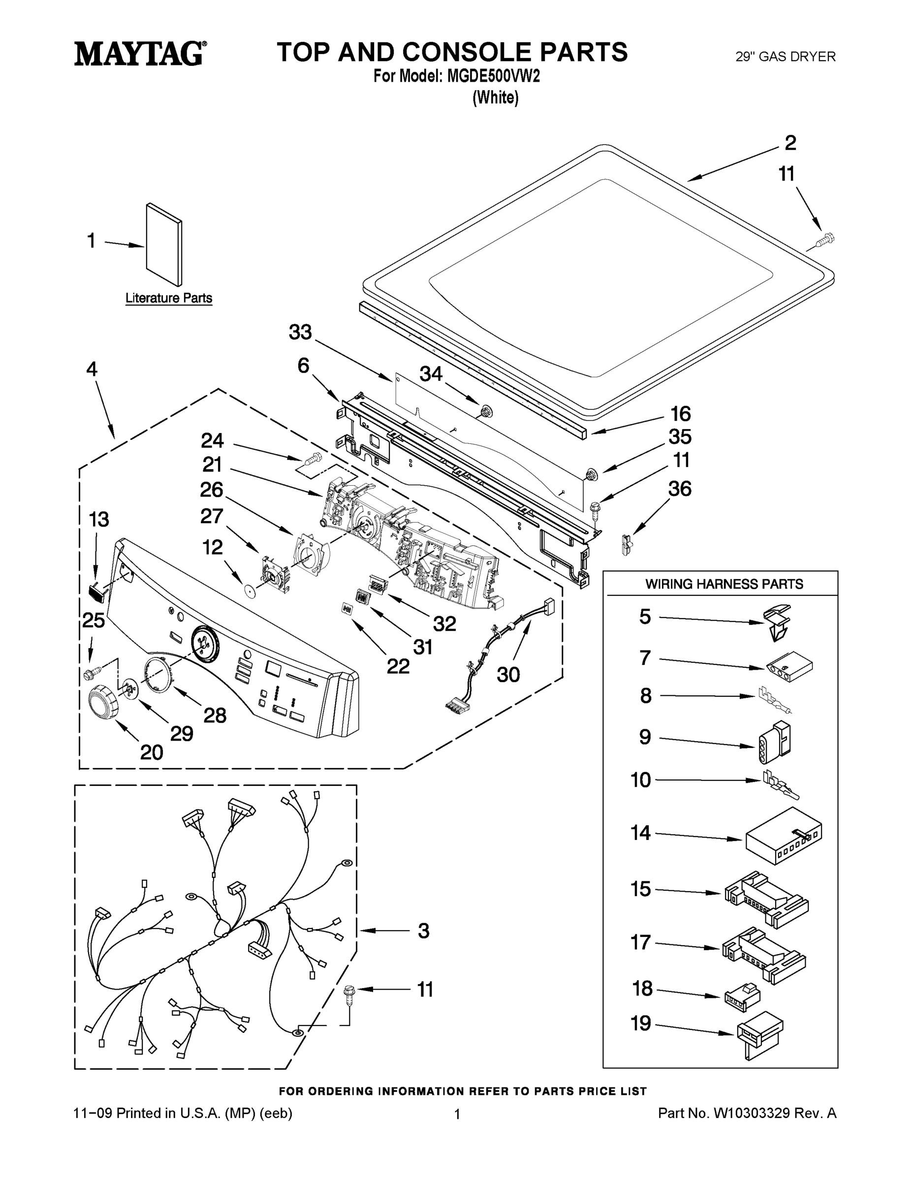 01 - TOP AND CONSOLE PARTS