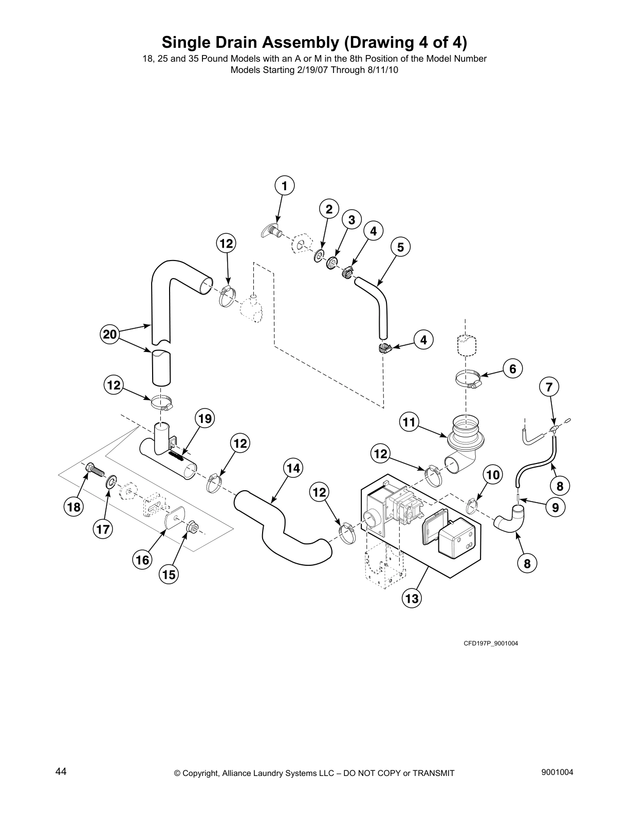 Single Drain Assembly (Drawing 4 of 4)