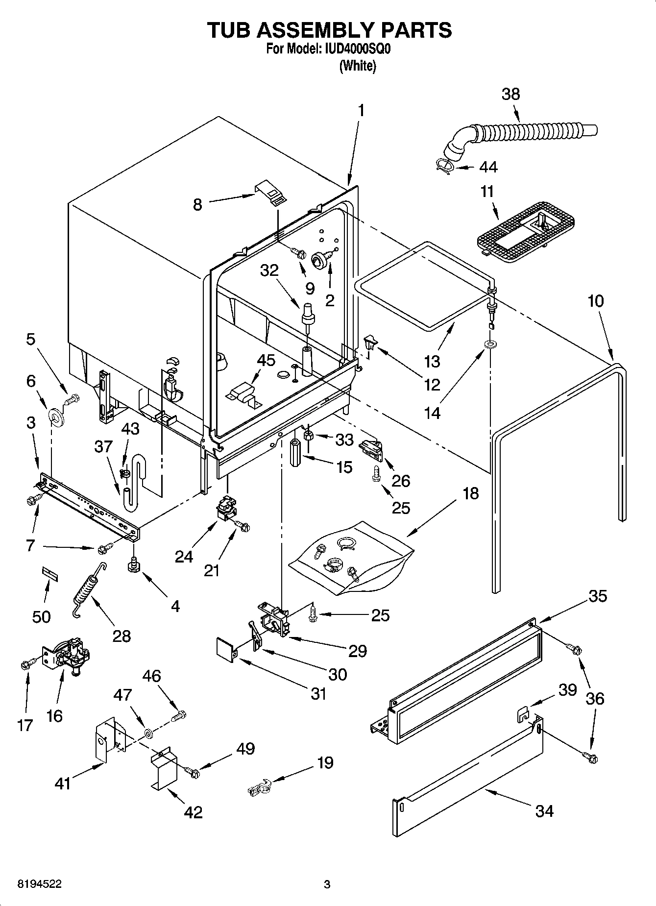03 - TUB ASSEMBLY PARTS