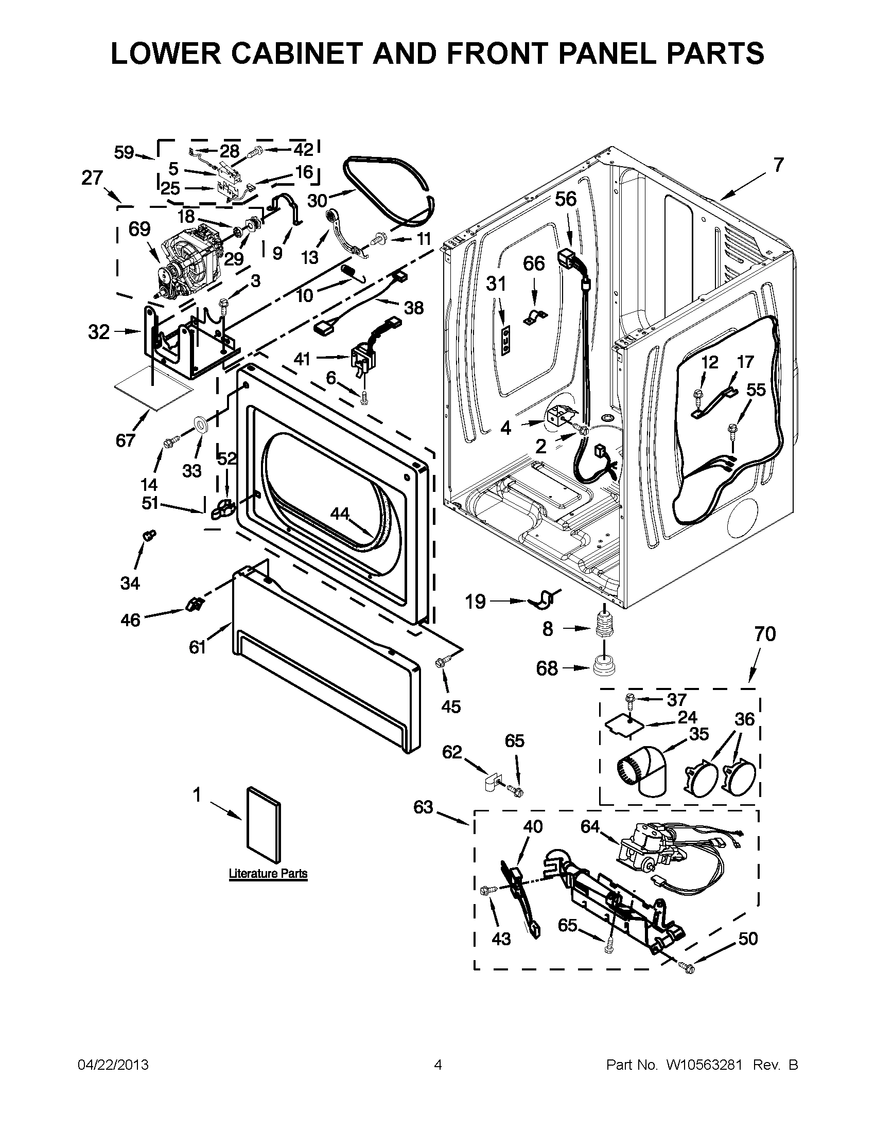 02 - LOWER CABINET AND FRONT PANEL PARTS