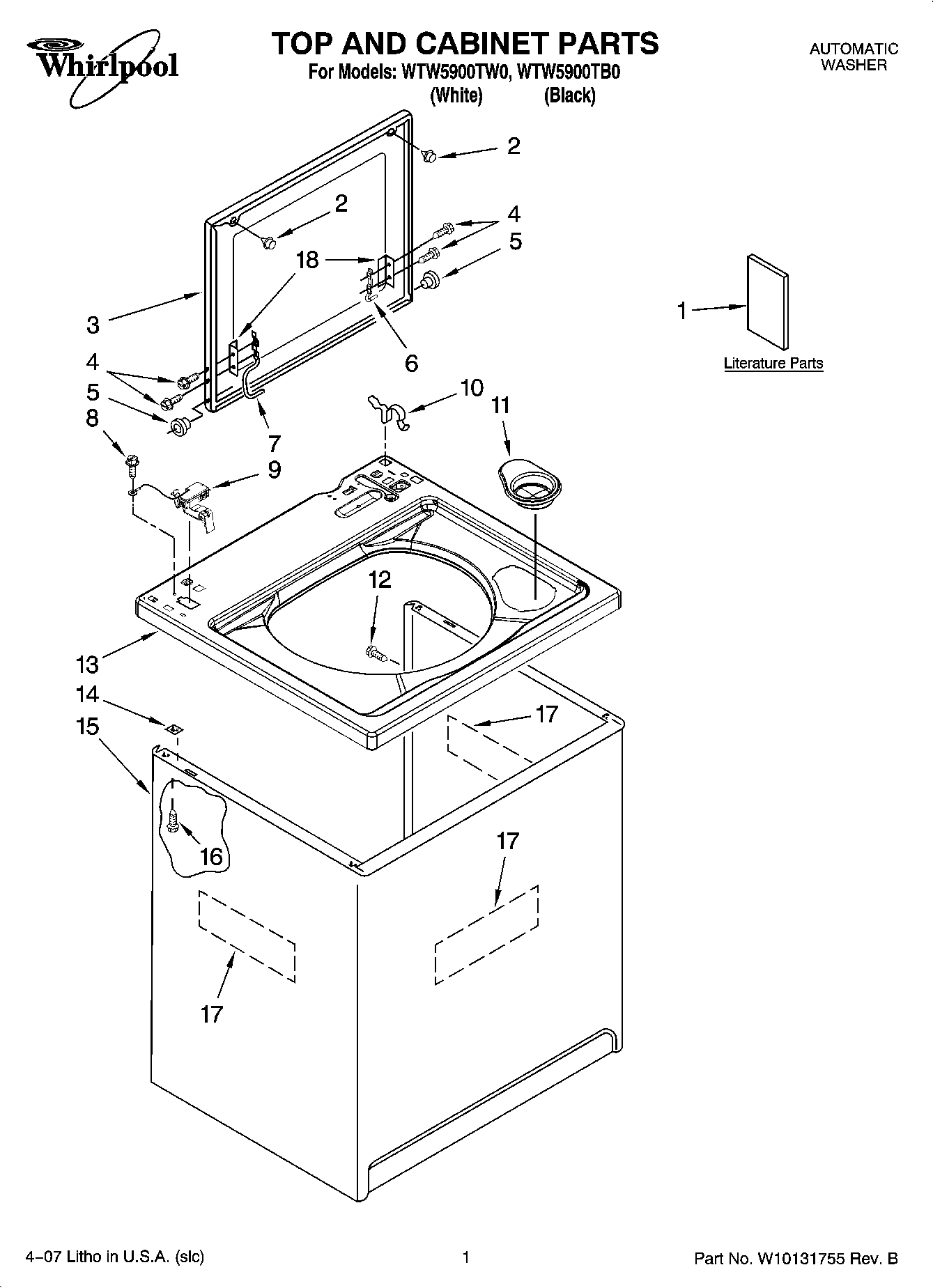 01 - TOP AND CABINET PARTS