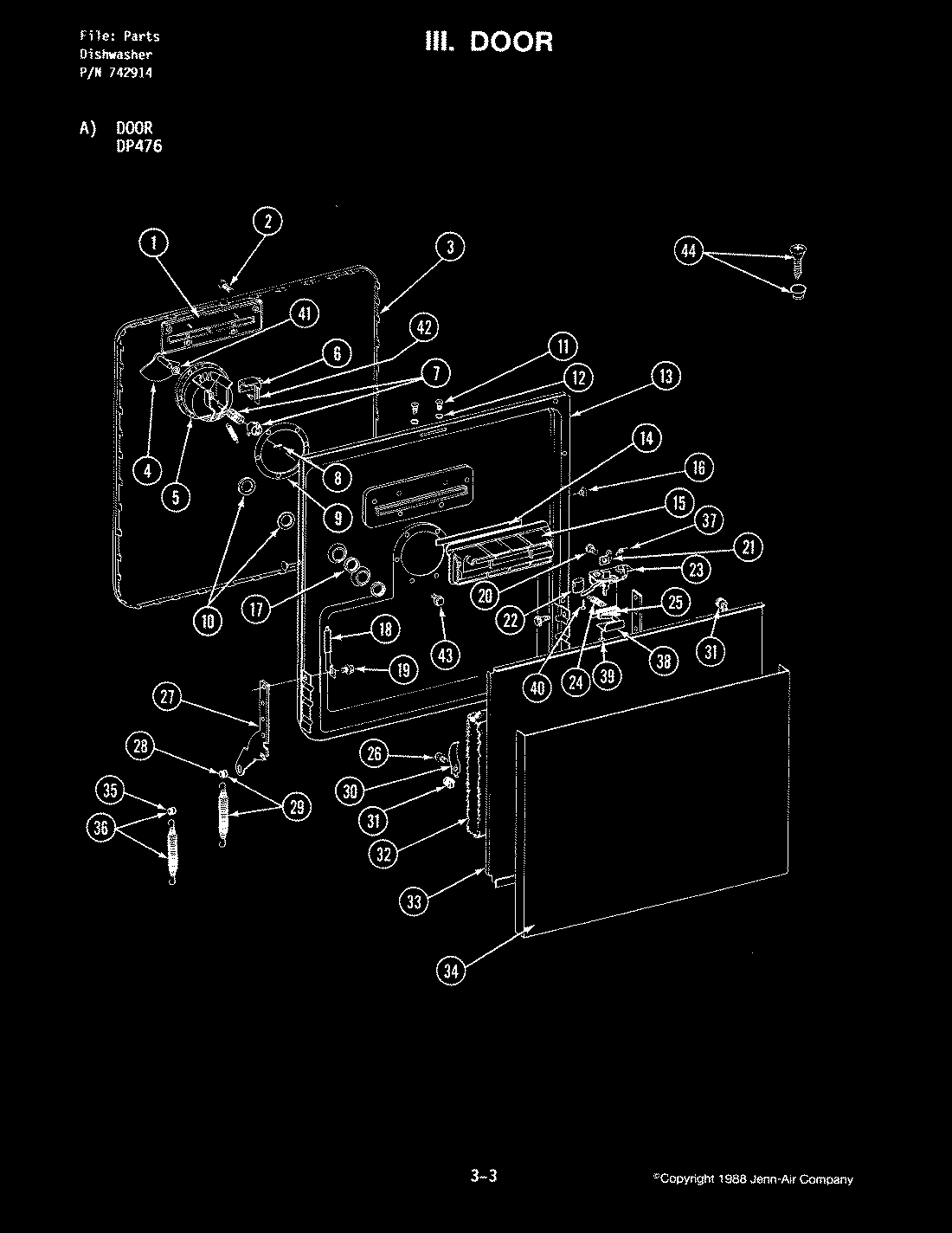 05 - DOOR ASSEMBLY (DP476)