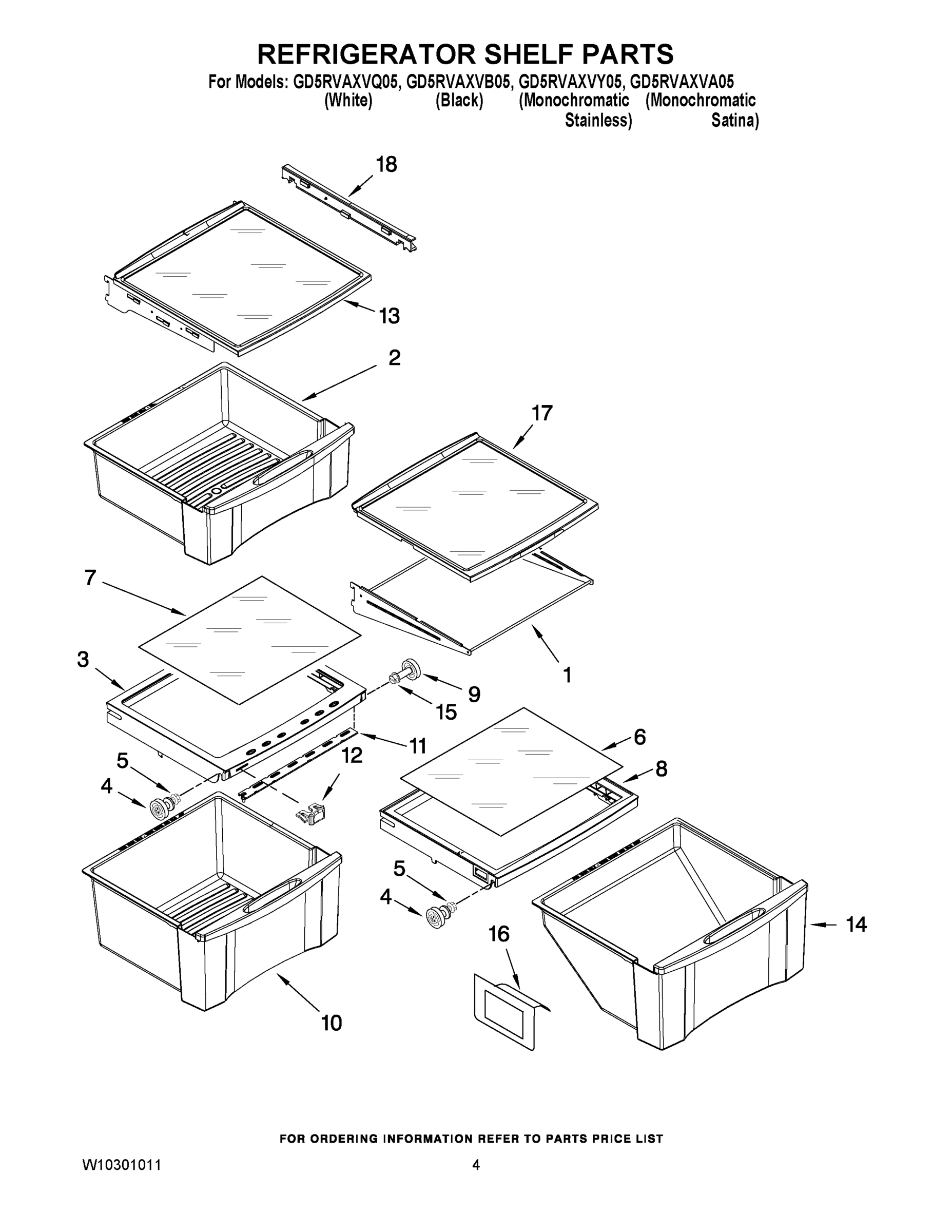 03 - REFRIGERATOR SHELF PARTS