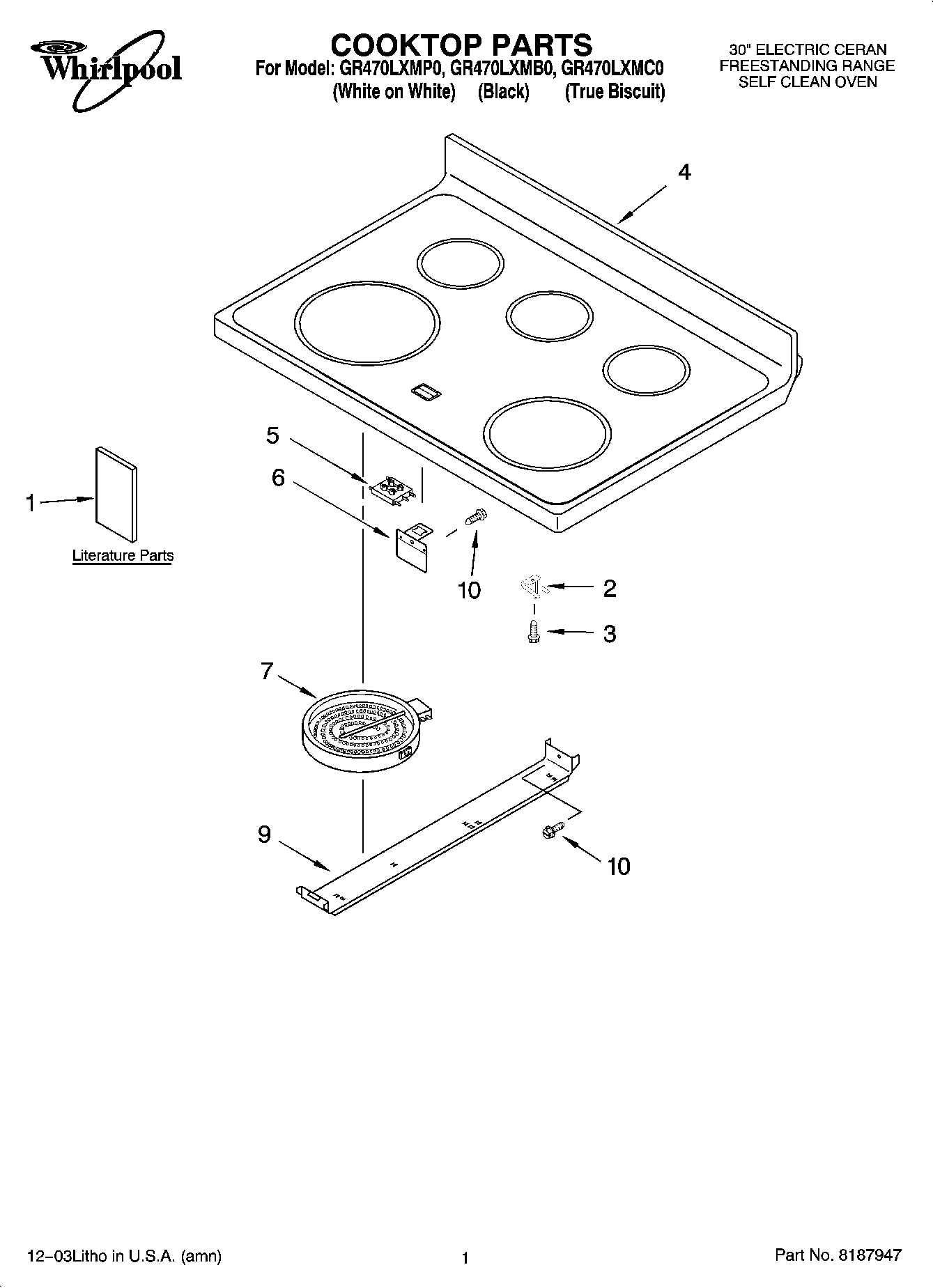 01 - COOKTOP PARTS