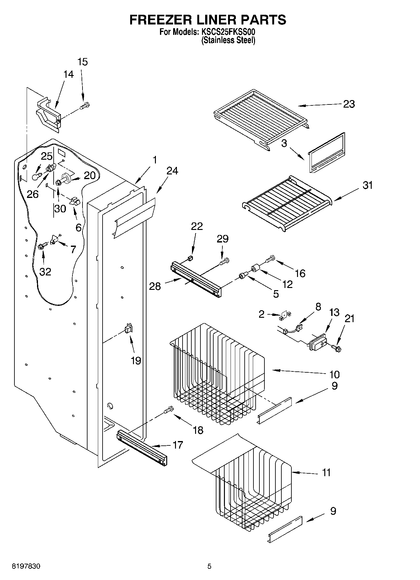 04 - FREEZER LINER PARTS