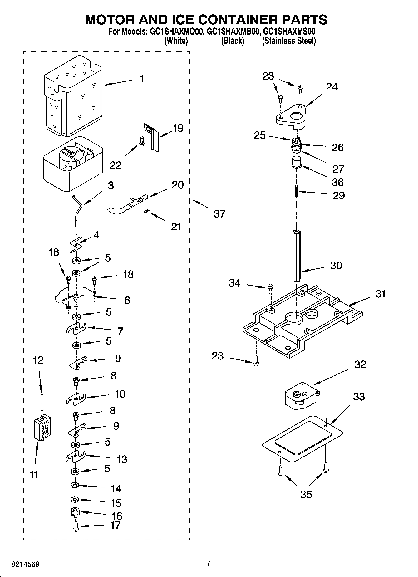 05 - MOTOR AND ICE CONTAINER PARTS