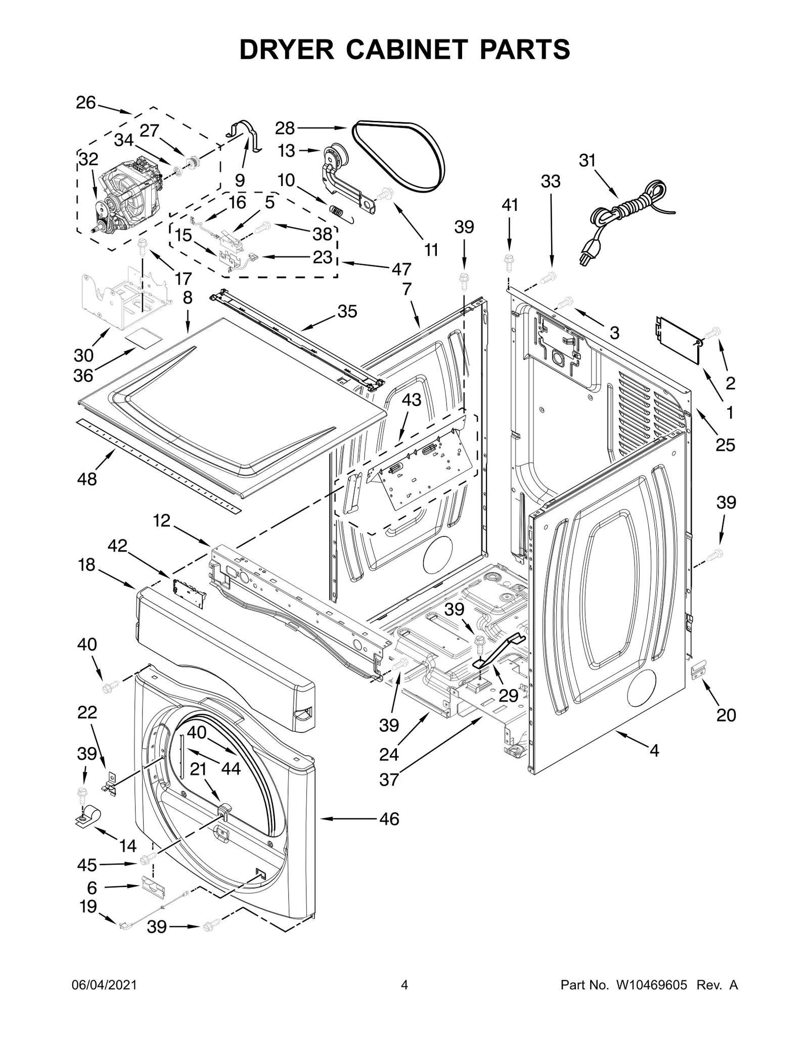 DRYER CABINET PARTS