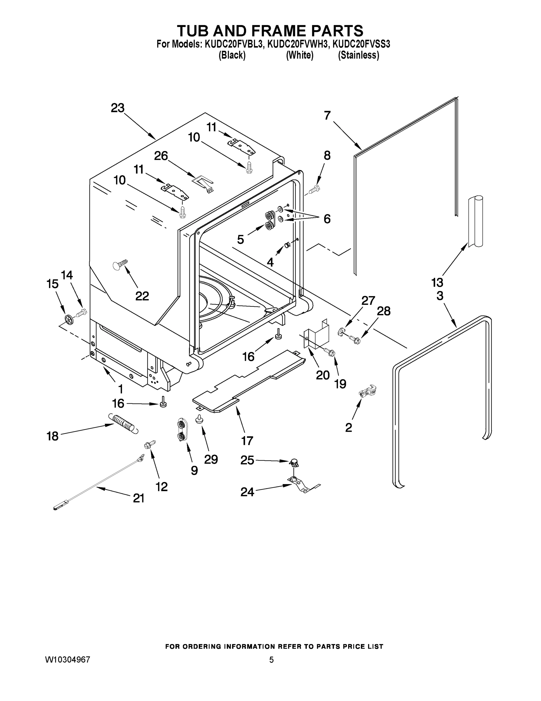 05 - TUB AND FRAME PARTS