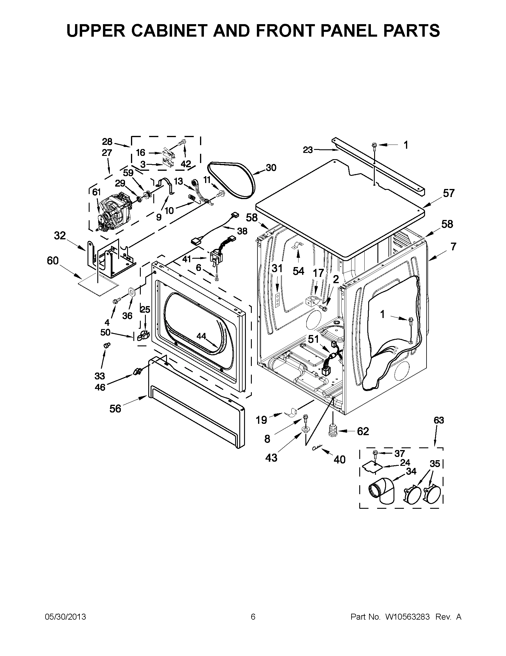 03 - UPPER CABINET AND FRONT PANEL PARTS