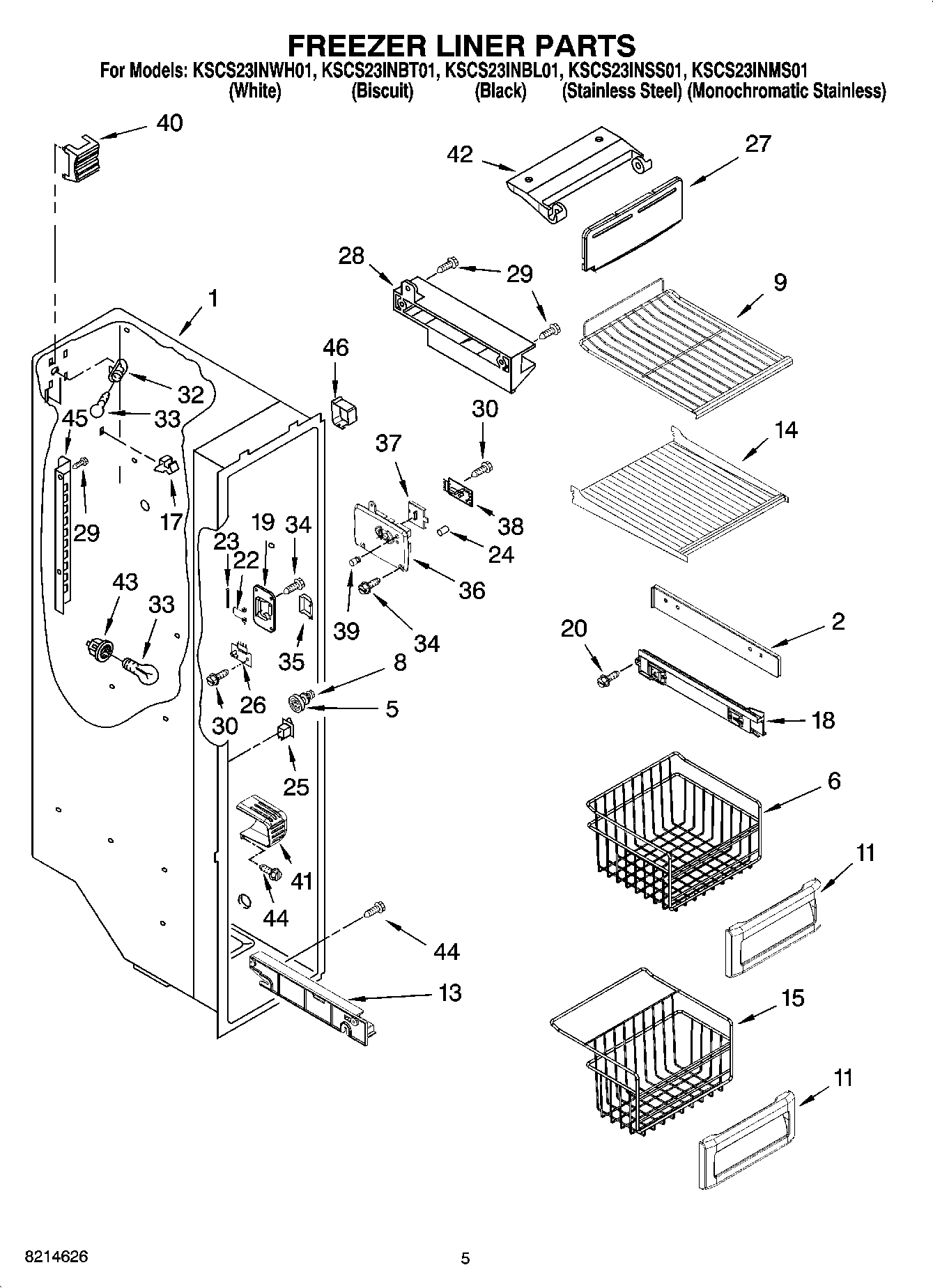 04 - FREEZER LINER PARTS