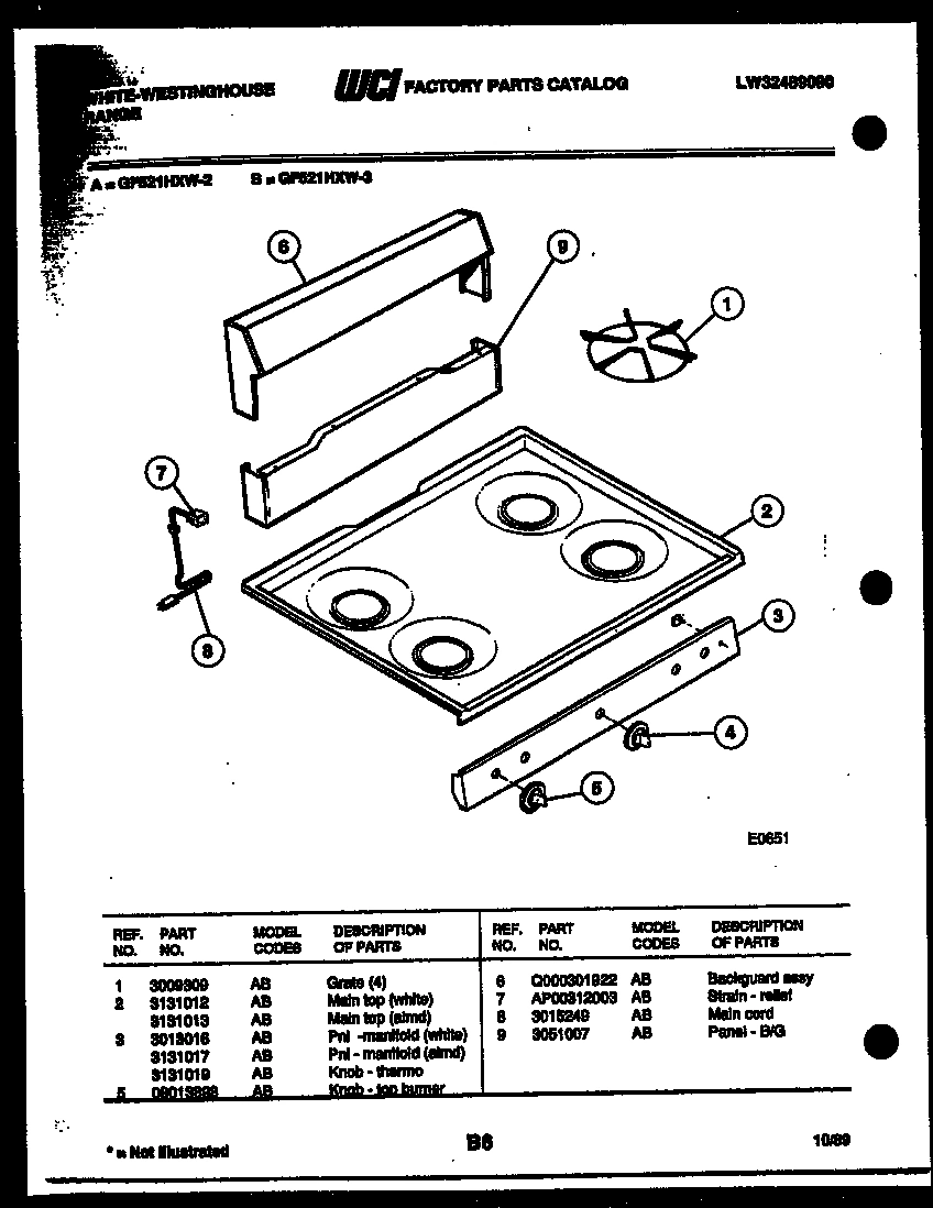 02 - COOKTOP PARTS AND BACKGUARD