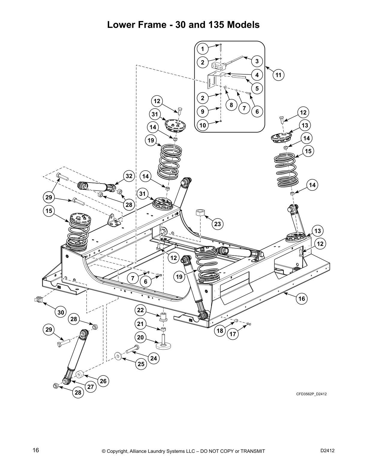 Lower Frame - 30 and 135 Models