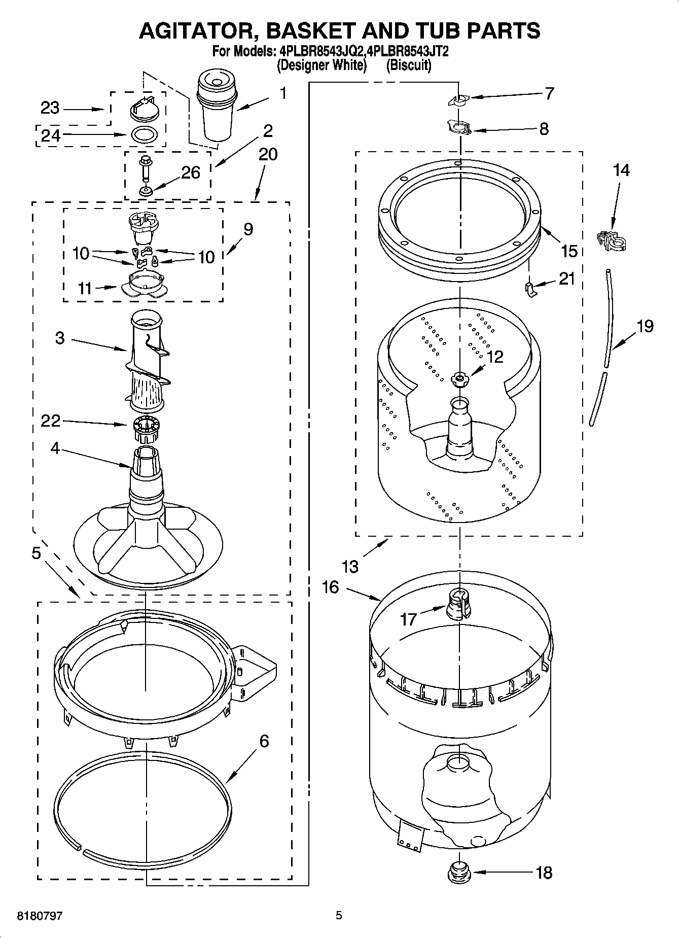 03 - AGITATOR, BASKET AND TUB PARTS