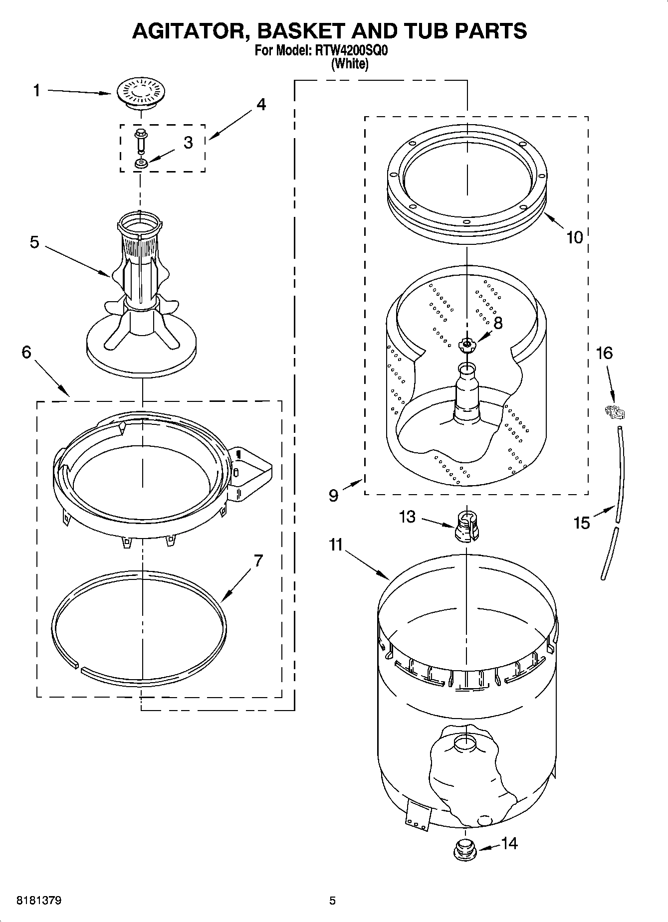 03 - AGITATOR, BASKET AND TUB PARTS