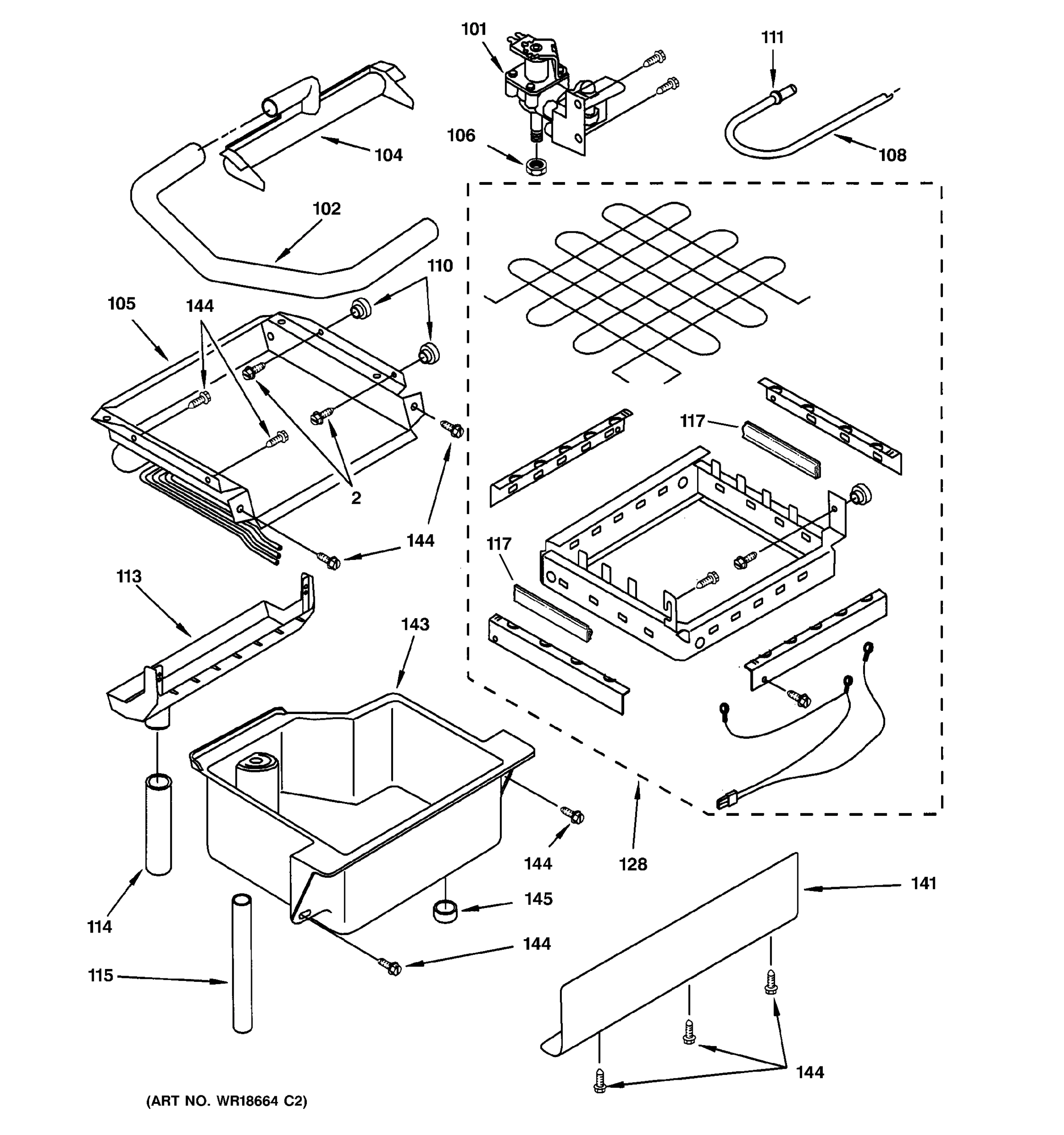 EVAPORATOR, ICE CUTTER GRID & WATER PARTS