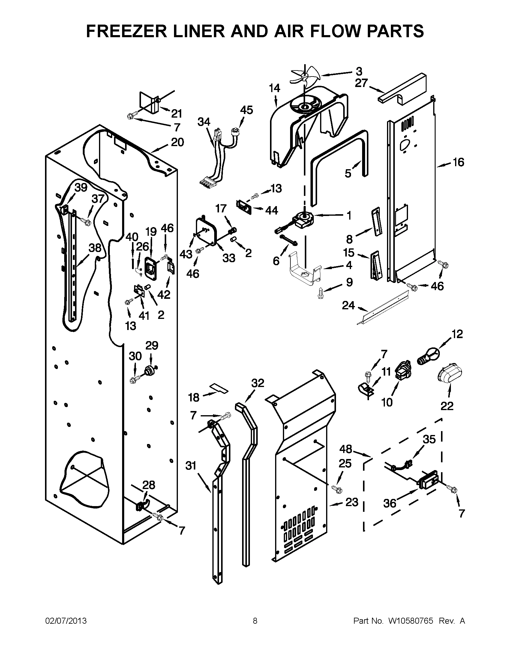 04 - FREEZER LINER AND AIR FLOW PARTS