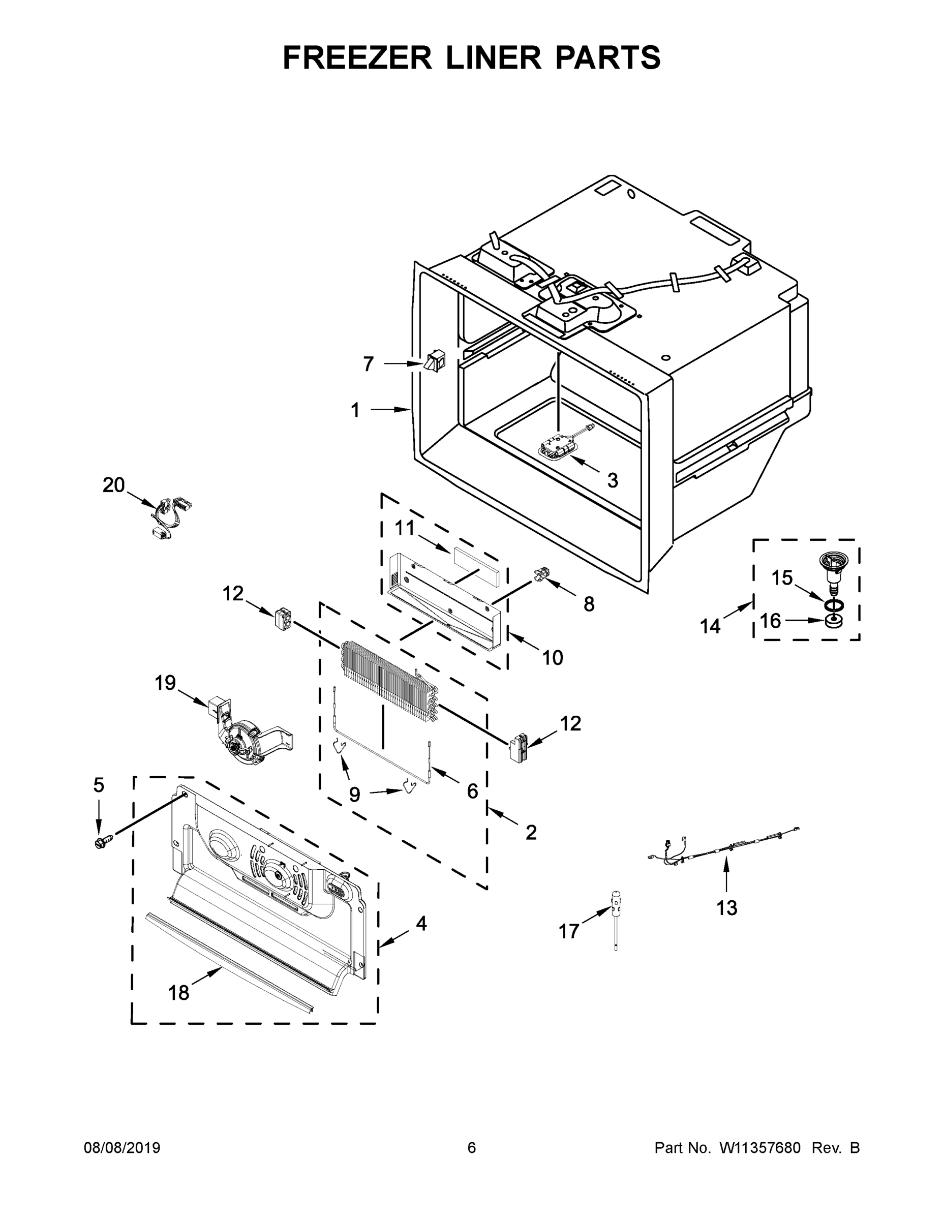 04 - FREEZER LINER PARTS