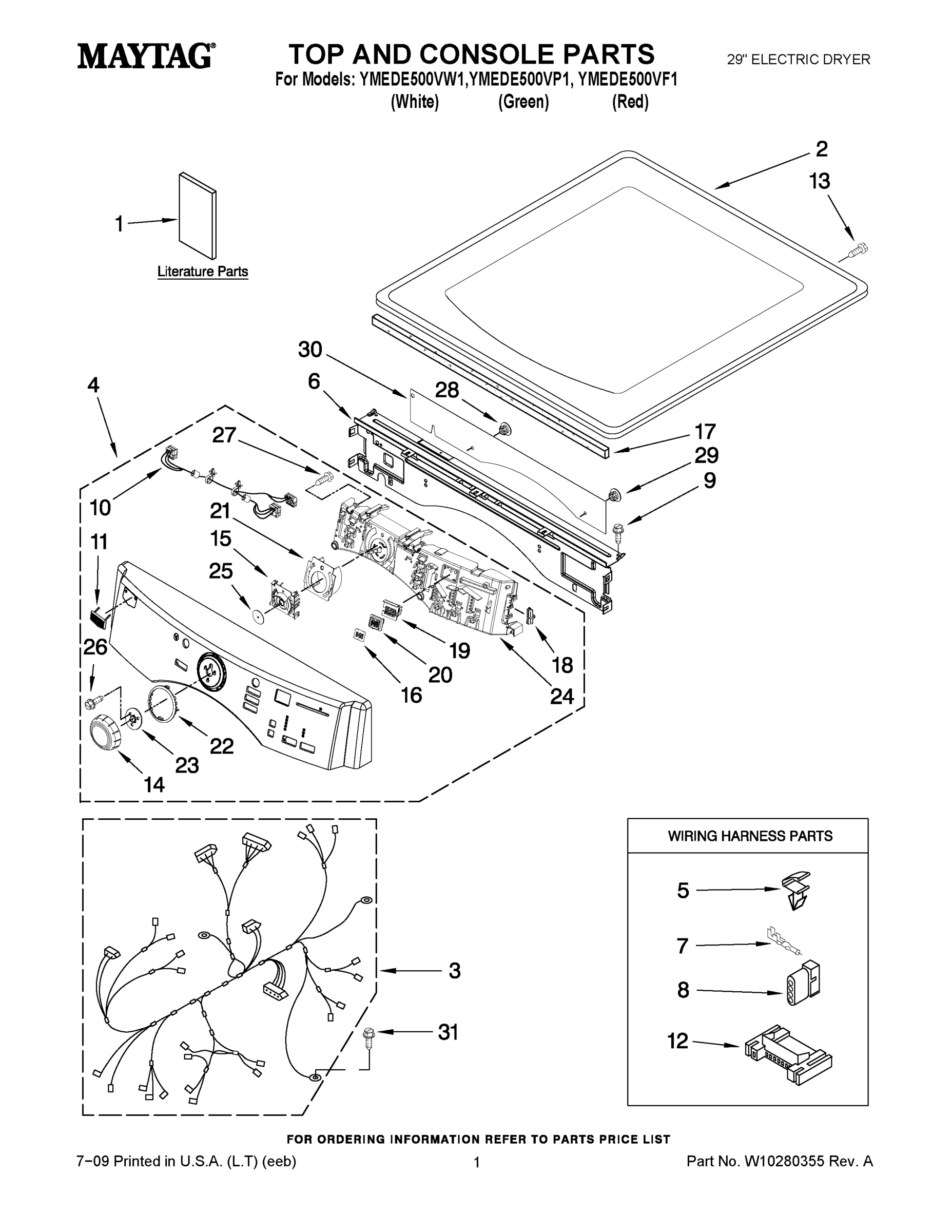 01 - TOP AND CONSOLE PARTS