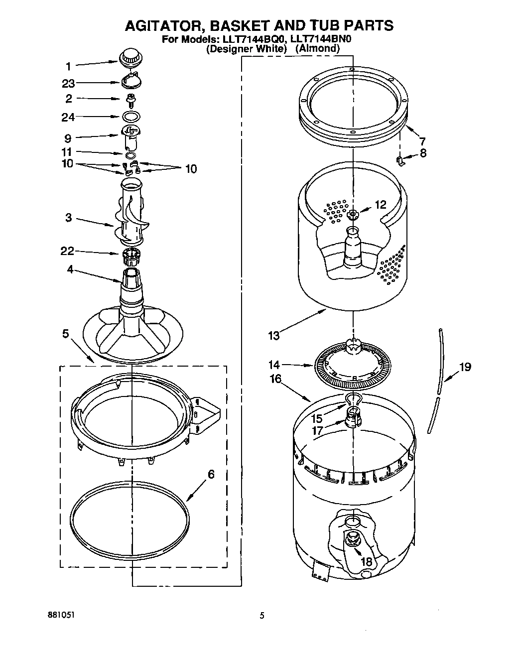 03 - AGITATOR, BASKET AND TUB