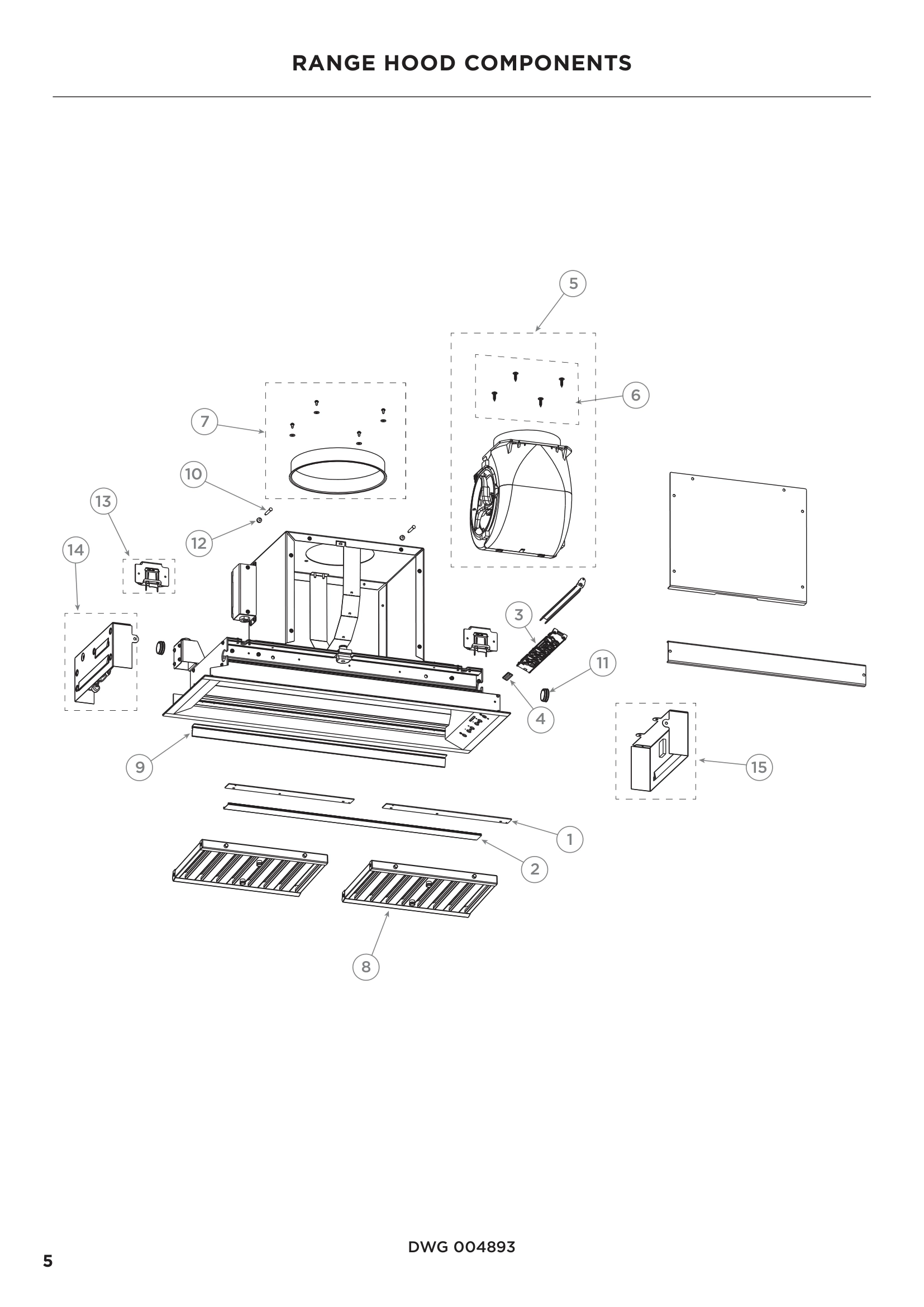 RANGE HOOD COMPONENTS