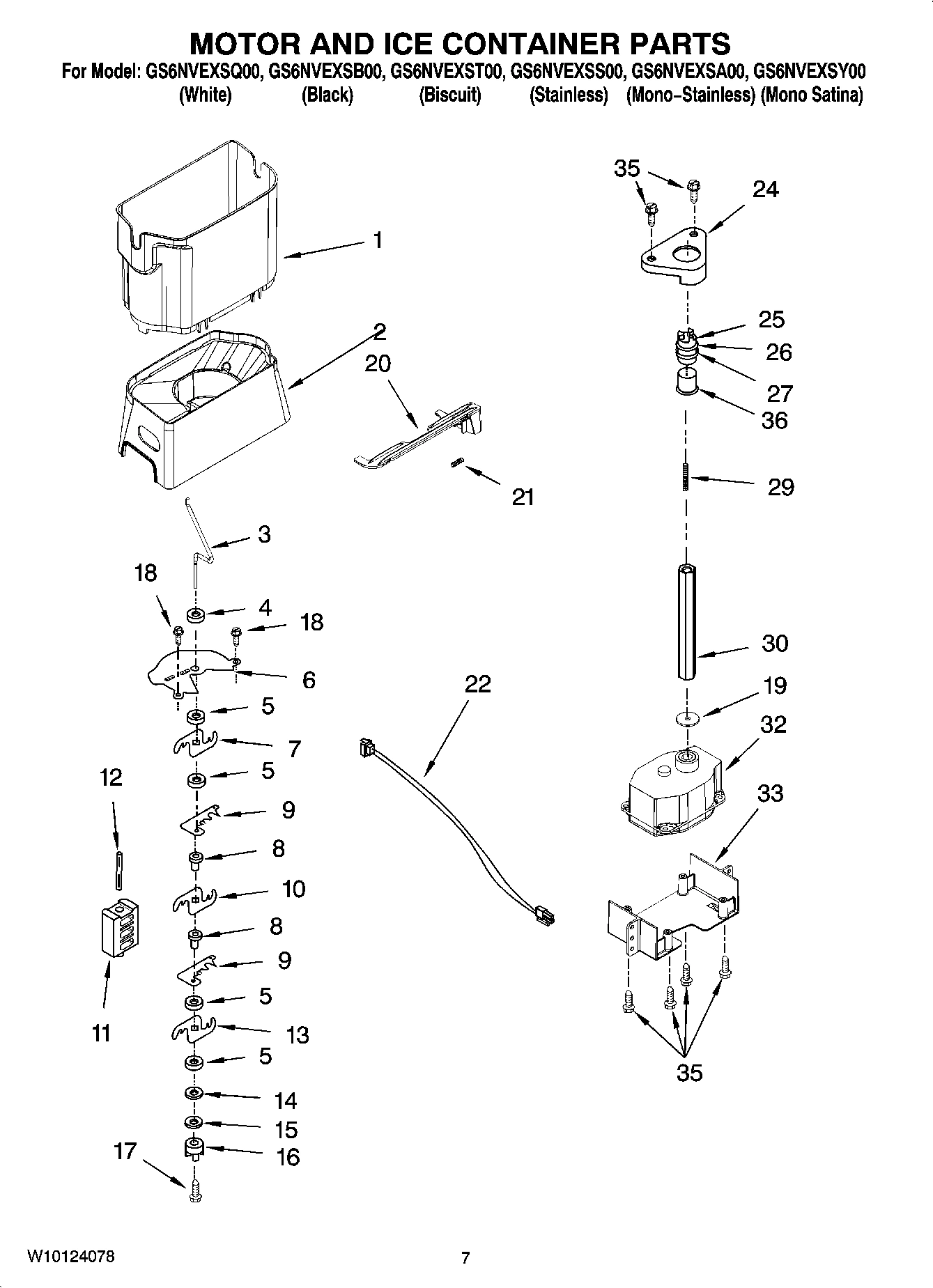 05 - MOTOR AND ICE CONTAINER PARTS
