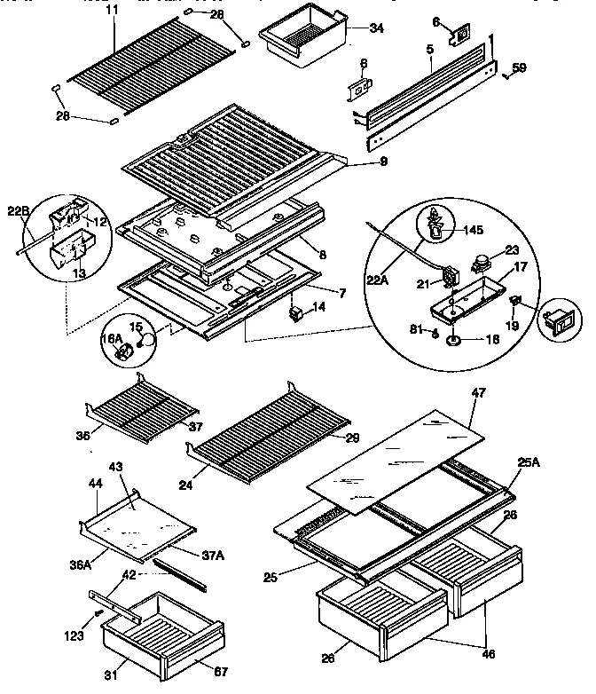 SHELVES AND DIVIDER BLOCK