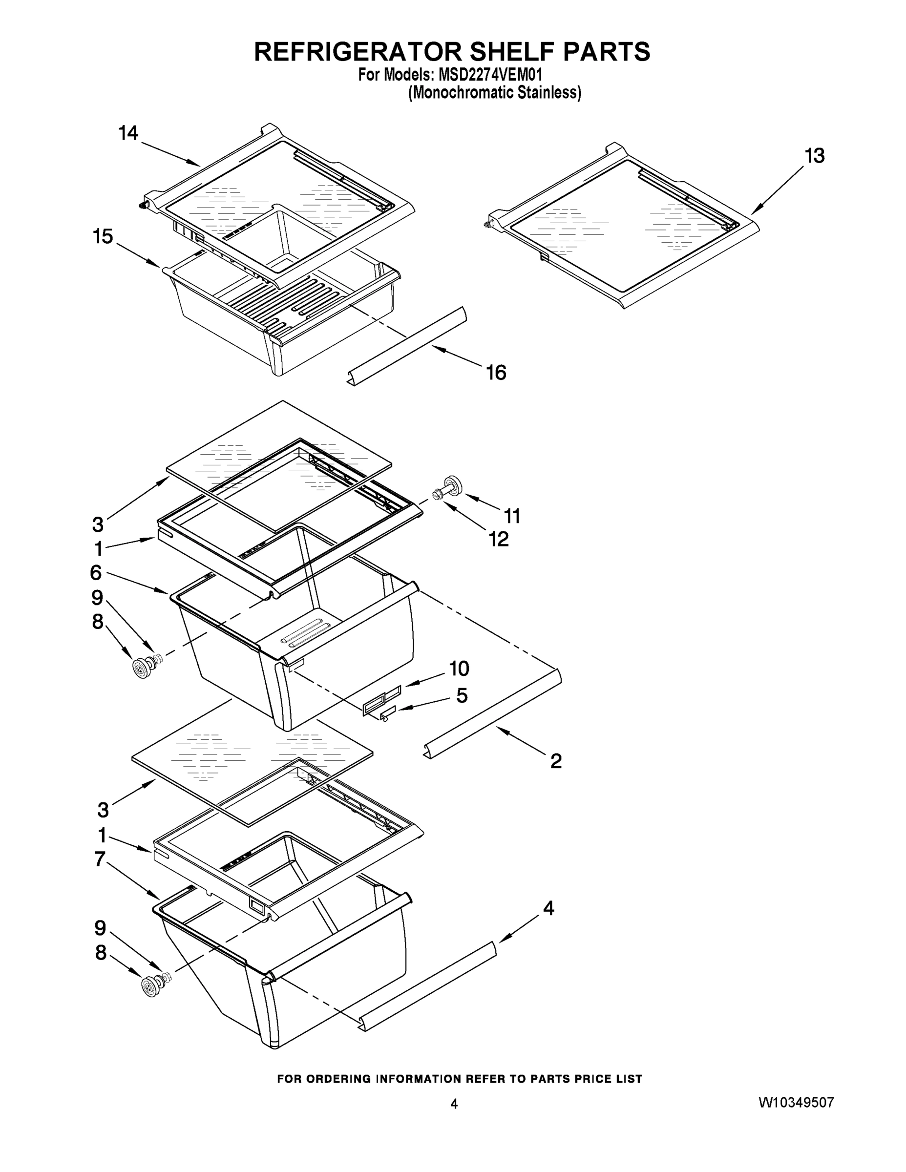 03 - REFRIGERATOR SHELF PARTS