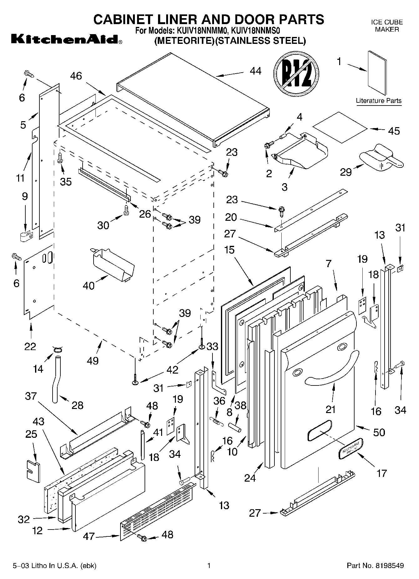 01 - CABINET LINER AND DOOR PARTS