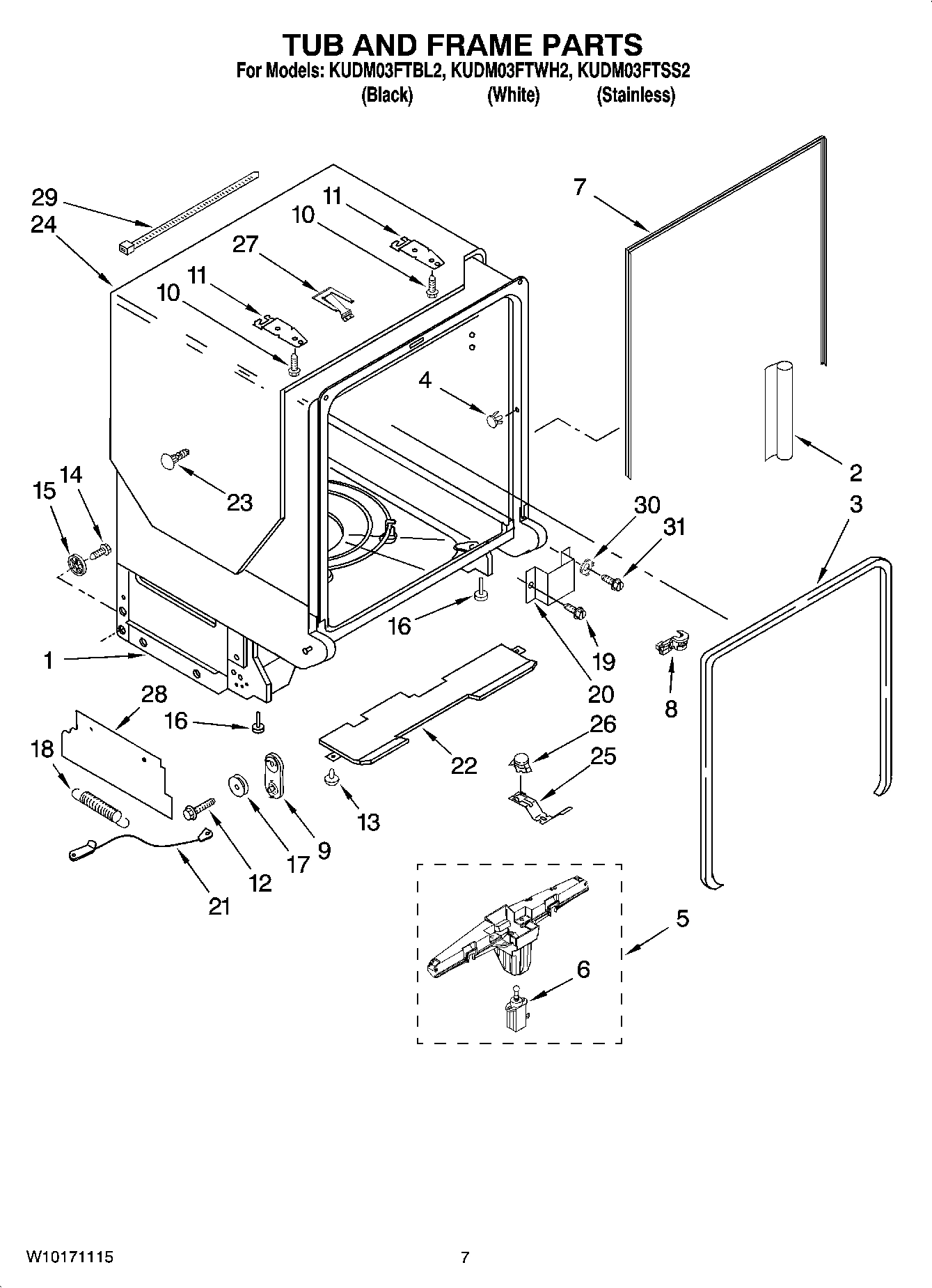 07 - TUB AND FRAME PARTS