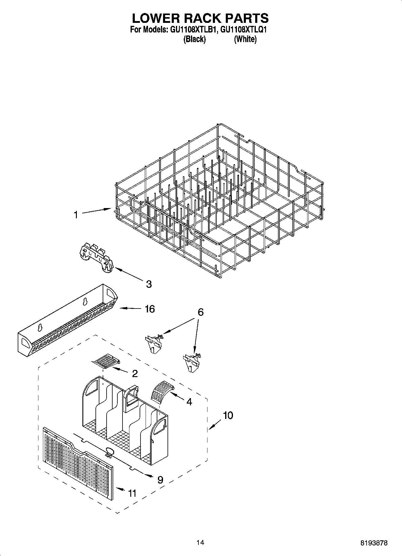 11 - LOWER RACK PARTS