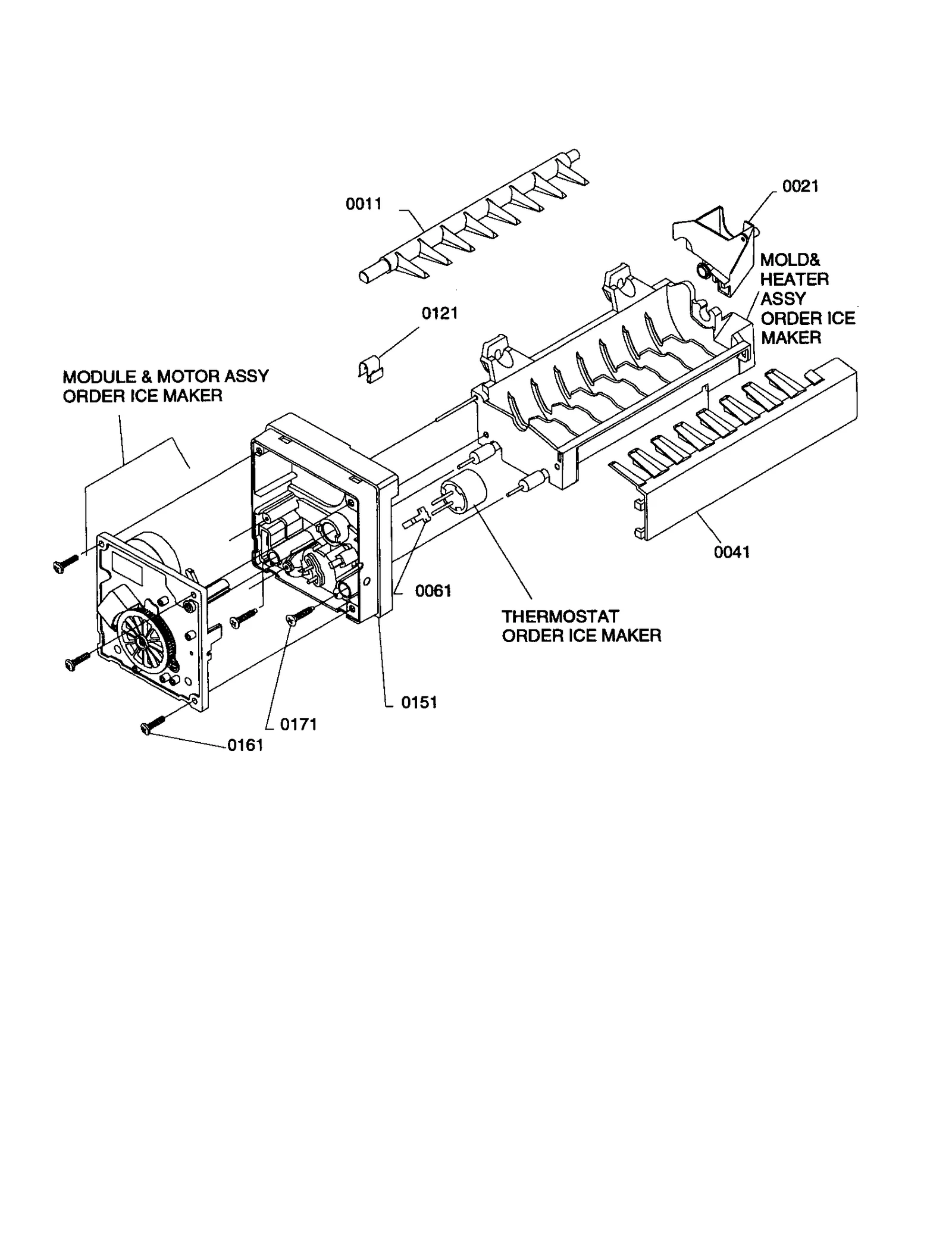 ICE MAKER ASSEMBLY AND PARTS