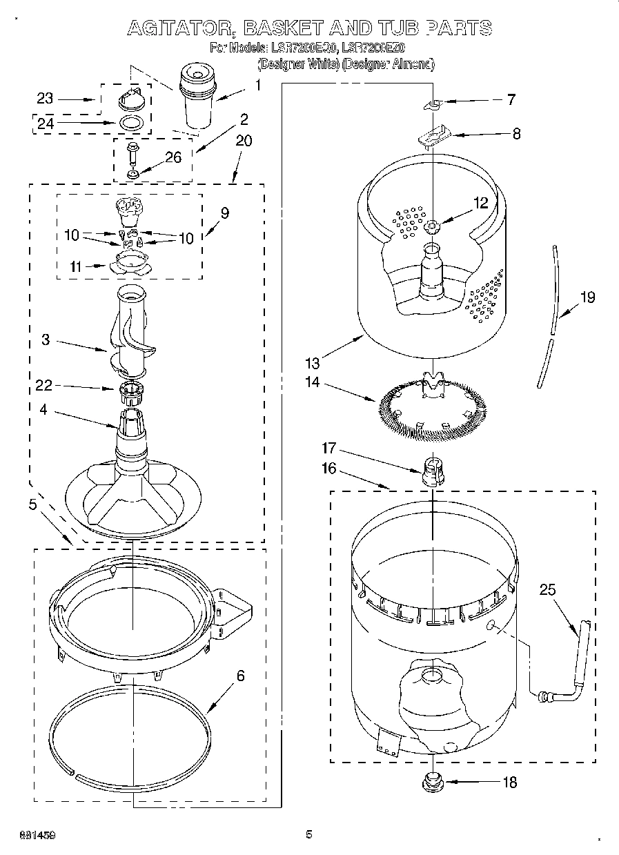 03 - AGITATOR, BASKET AND TUB