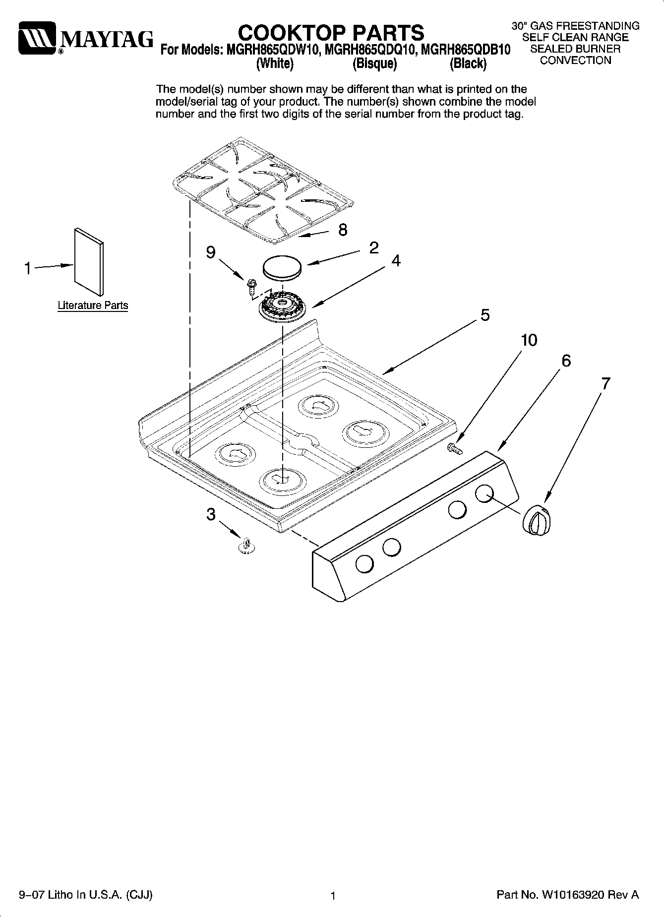 01 - COOKTOP PARTS