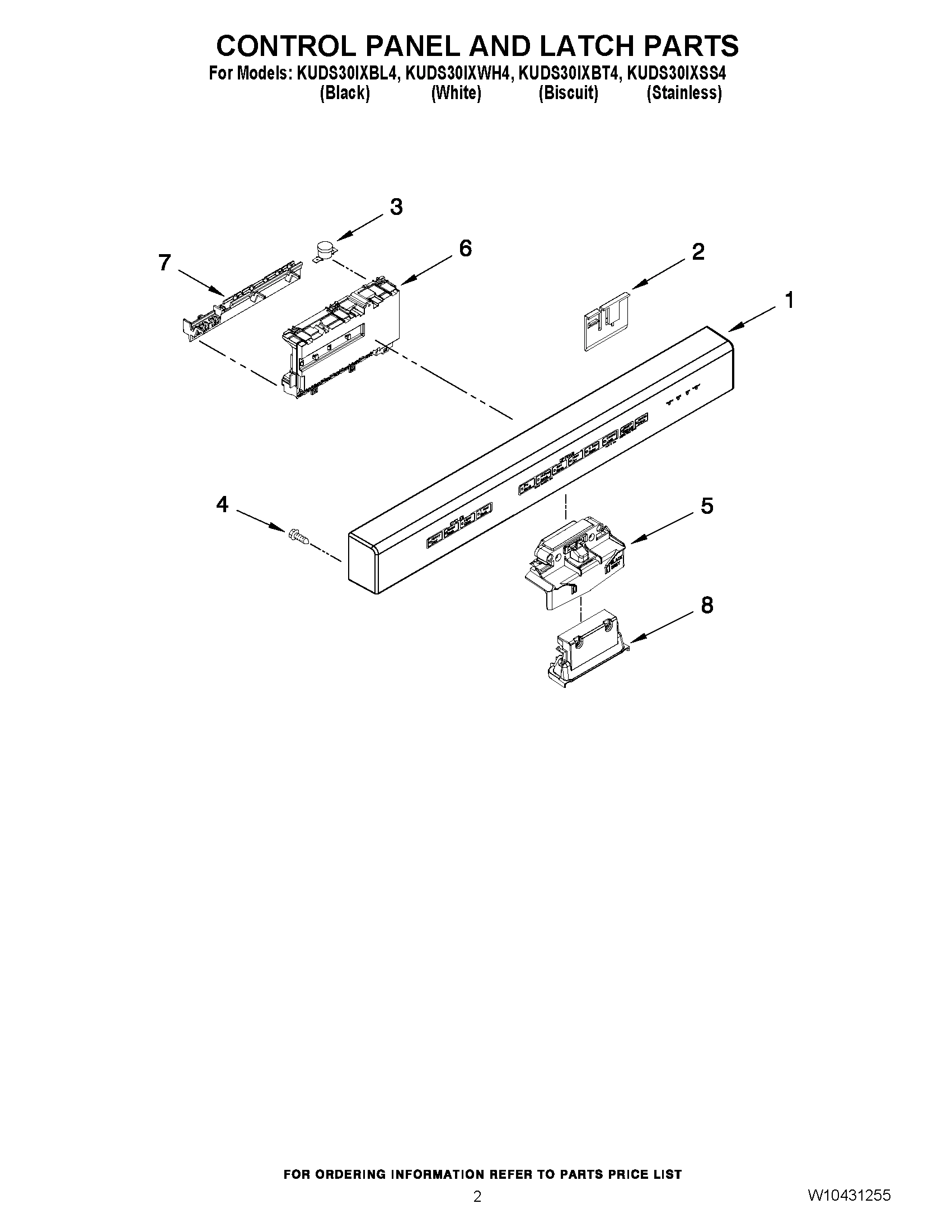 02 - CONTROL PANEL AND LATCH PARTS