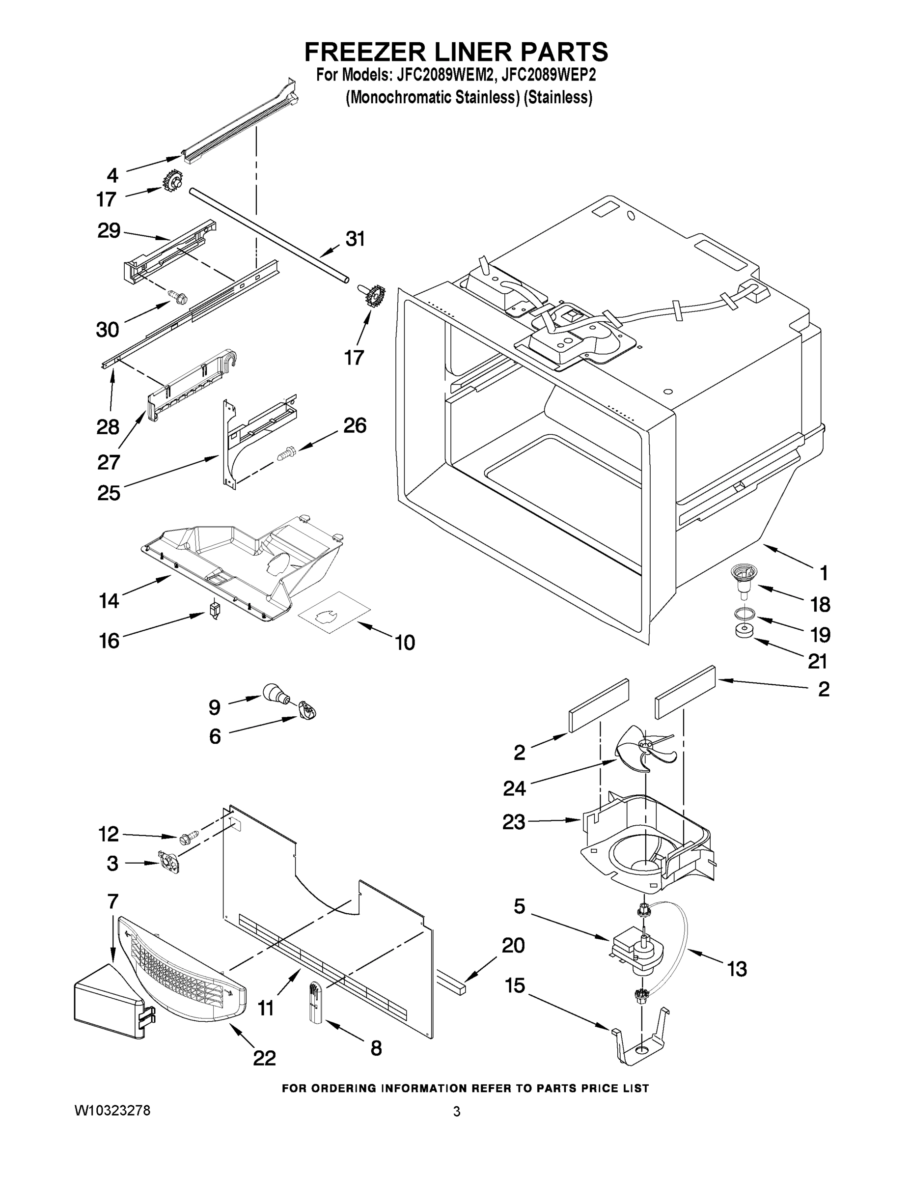 02 - FREEZER LINER PARTS