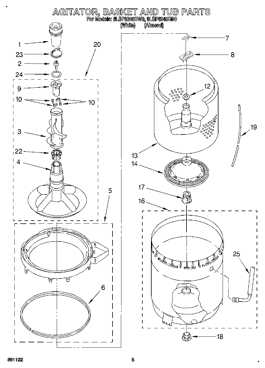 04 - AGITATOR, BASKET AND TUB