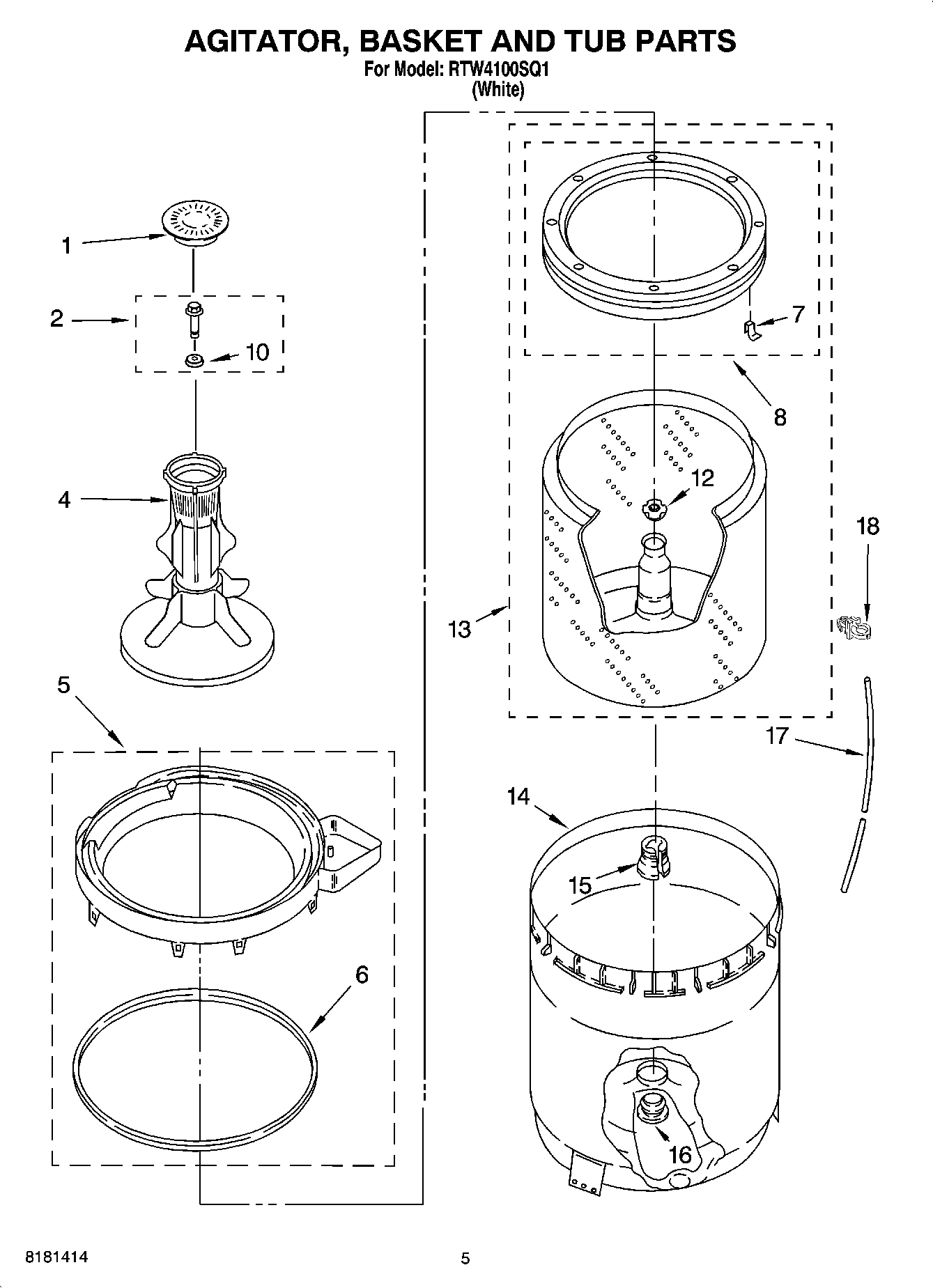 03 - AGITATOR, BASKET AND TUB PARTS
