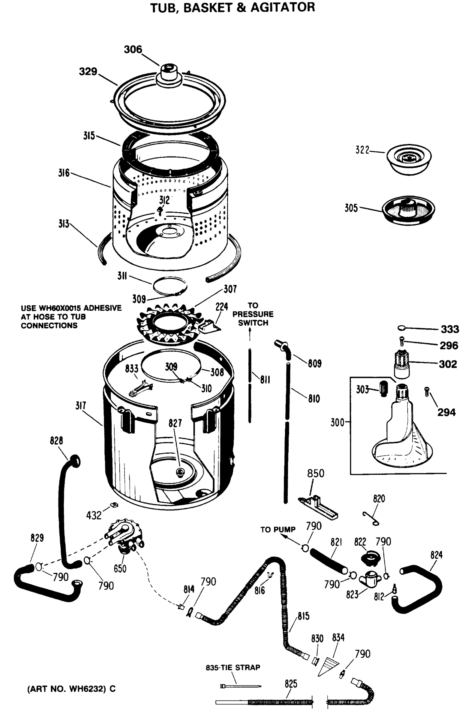 TUB, BASKET & AGITATOR