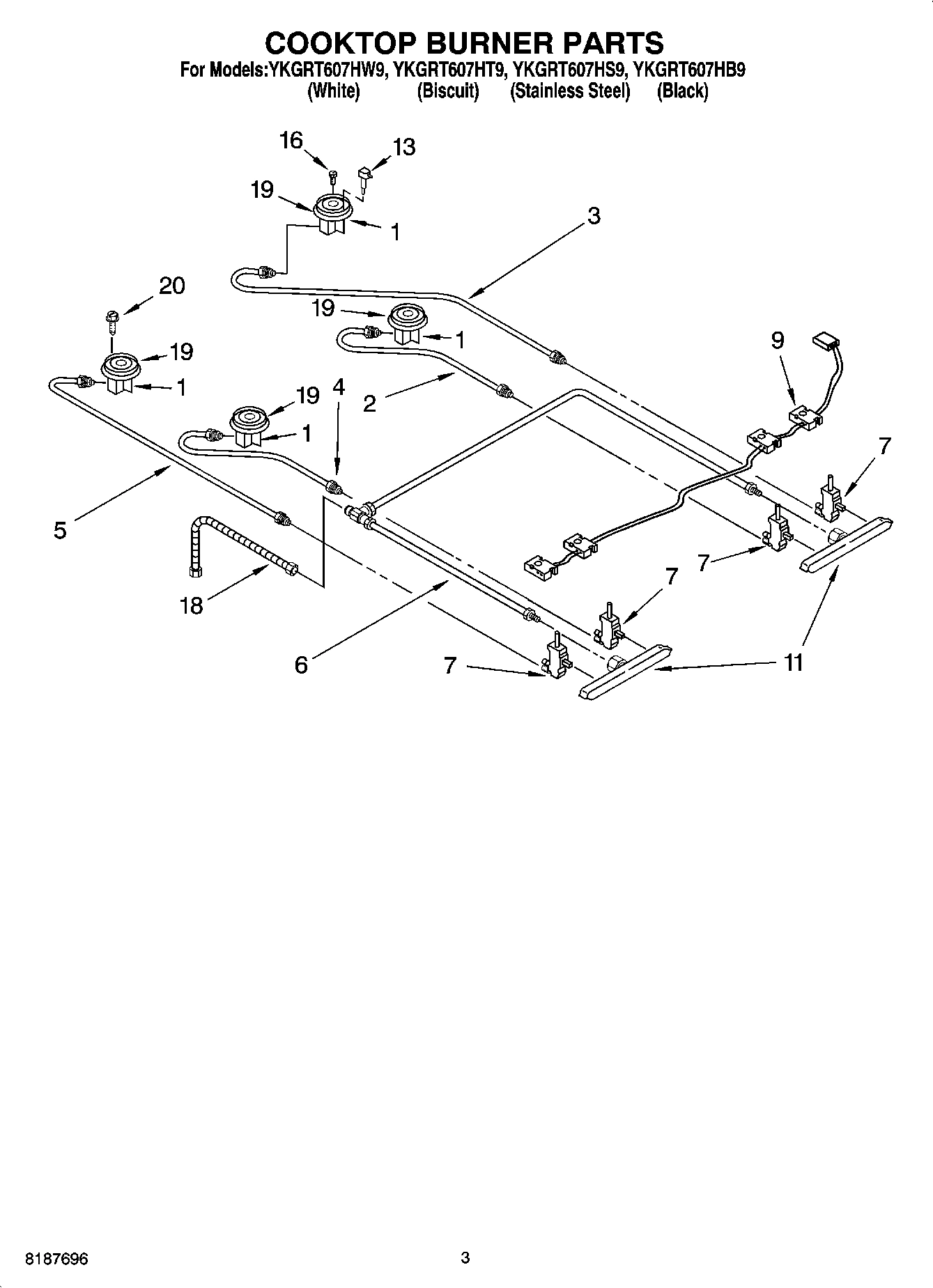 02 - COOKTOP BURNER PARTS