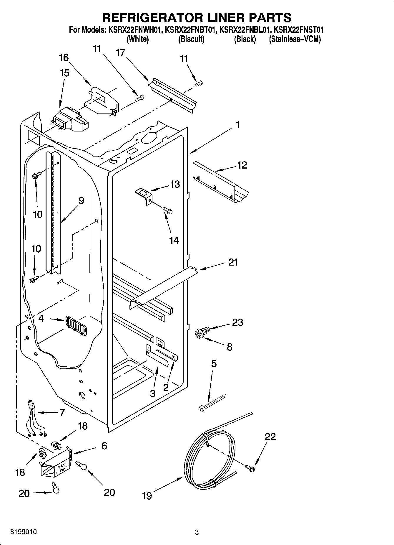02 - REFRIGERATOR LINER PARTS