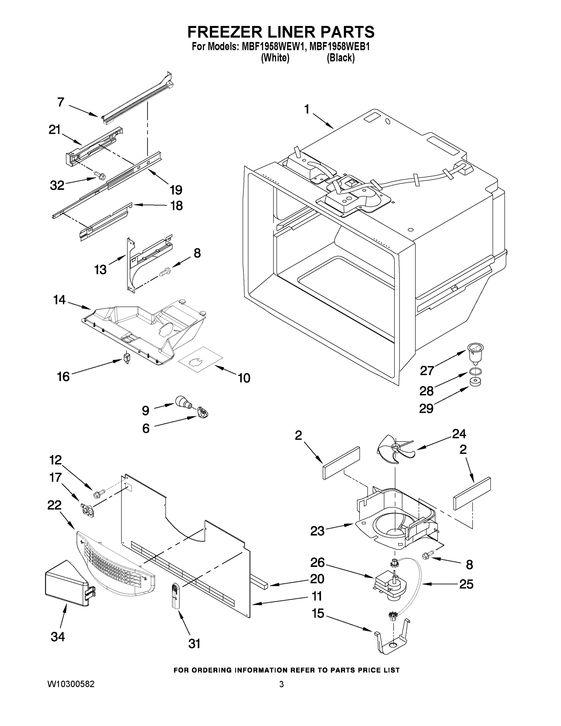 02 - FREEZER LINER PARTS