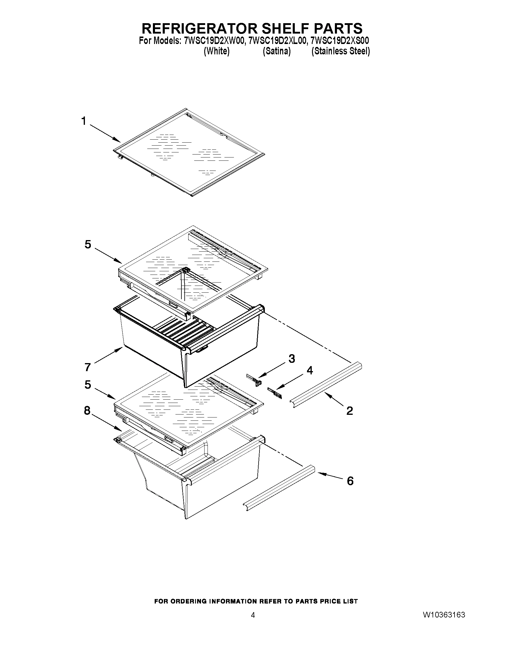 03 - REFRIGERATOR SHELF PARTS