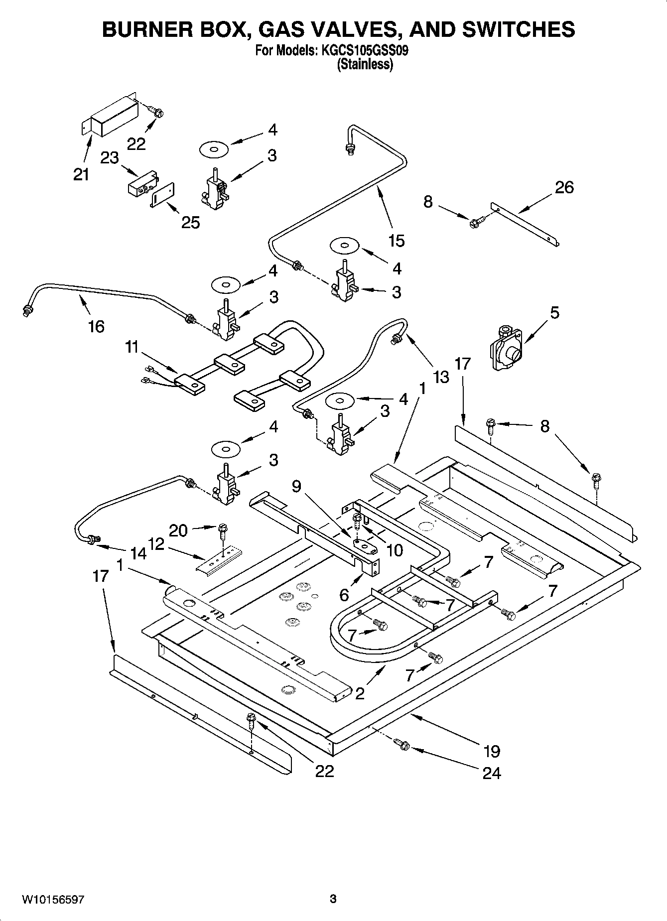 02 - BURNER BOX, GAS VALVES, AND SWITCHES, OPTIONAL PARTS