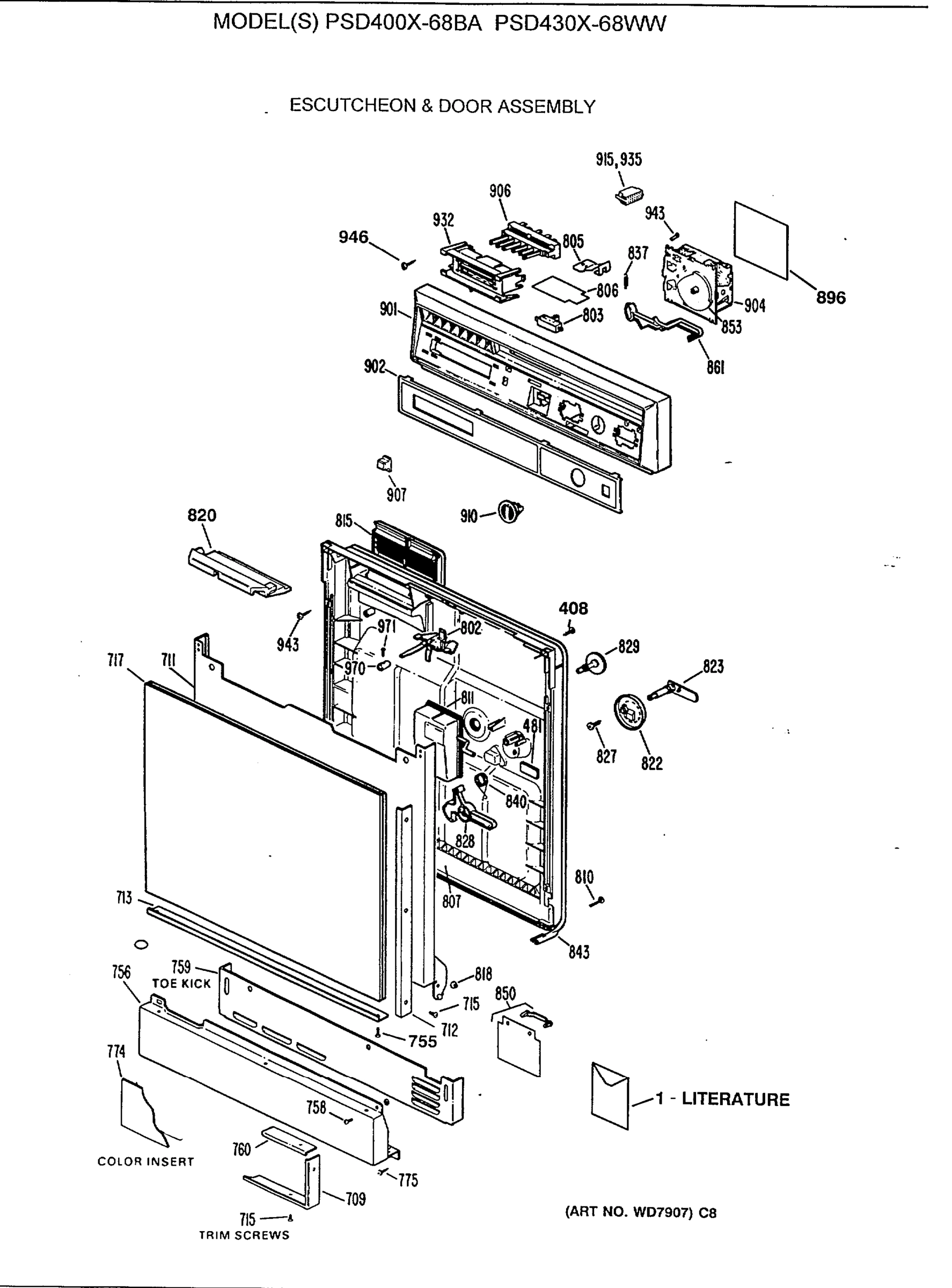 ESCUTCHEON & DOOR ASSEMBLY