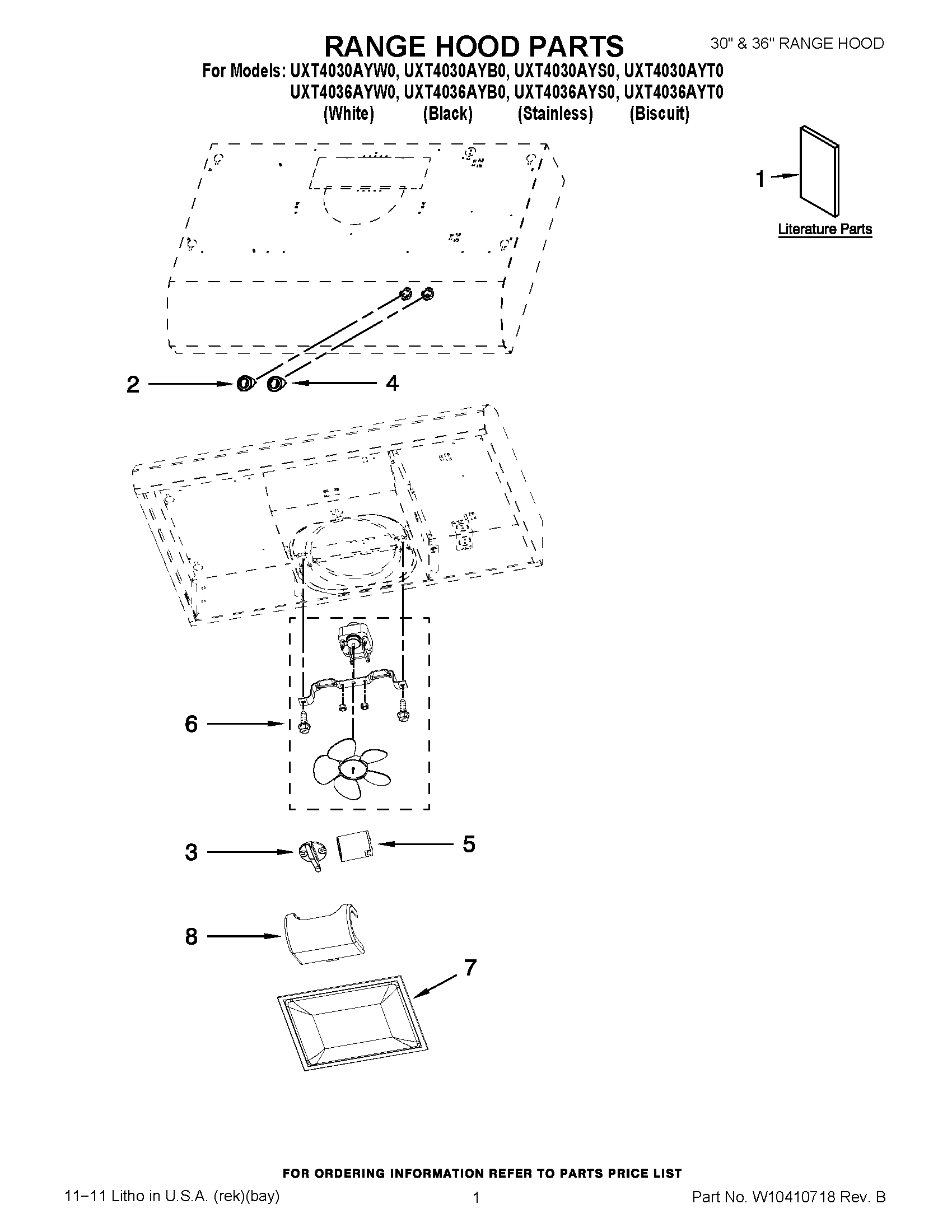 01 - RANGE HOOD PARTS