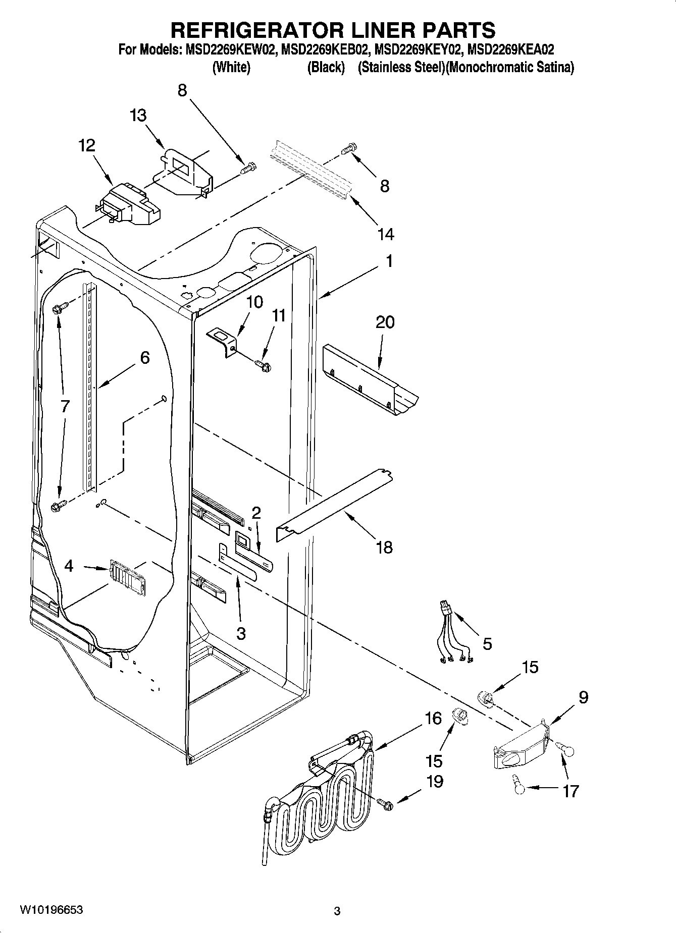 02 - REFRIGERATOR LINER PARTS