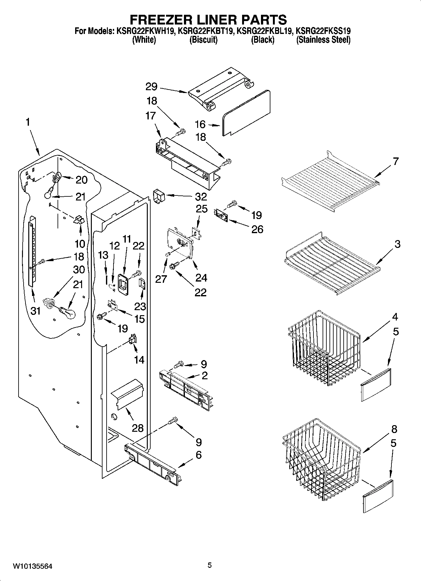 04 - FREEZER LINER PARTS